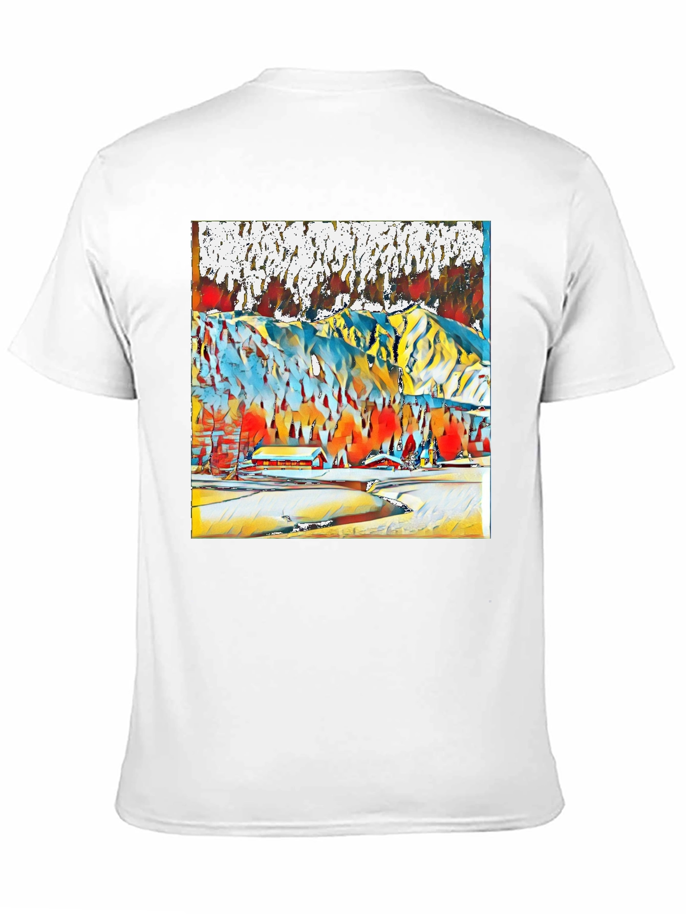 Abstract Winter Mountain Scene T-Shirt