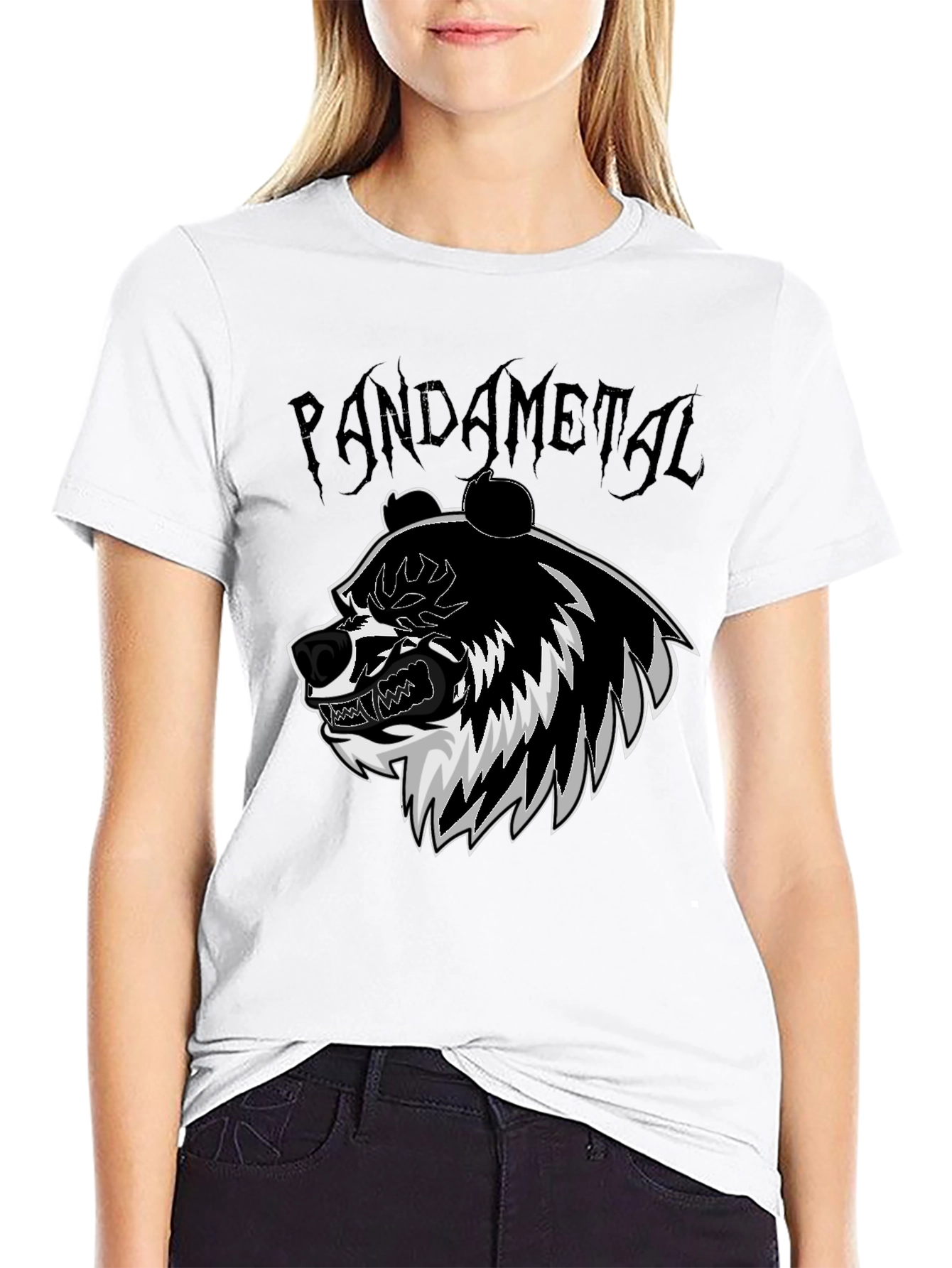 Pandametal Graphic Tee - Black Cotton T-Shirt
