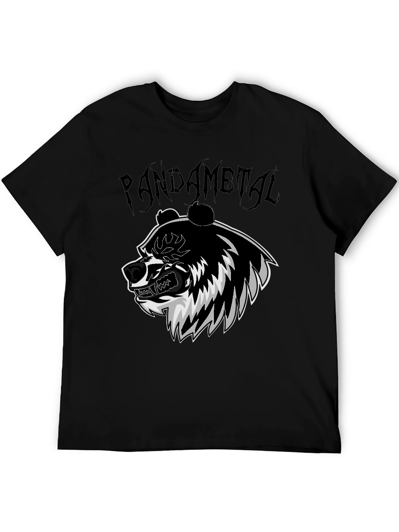 Pandametal Graphic Tee - Black Cotton T-Shirt