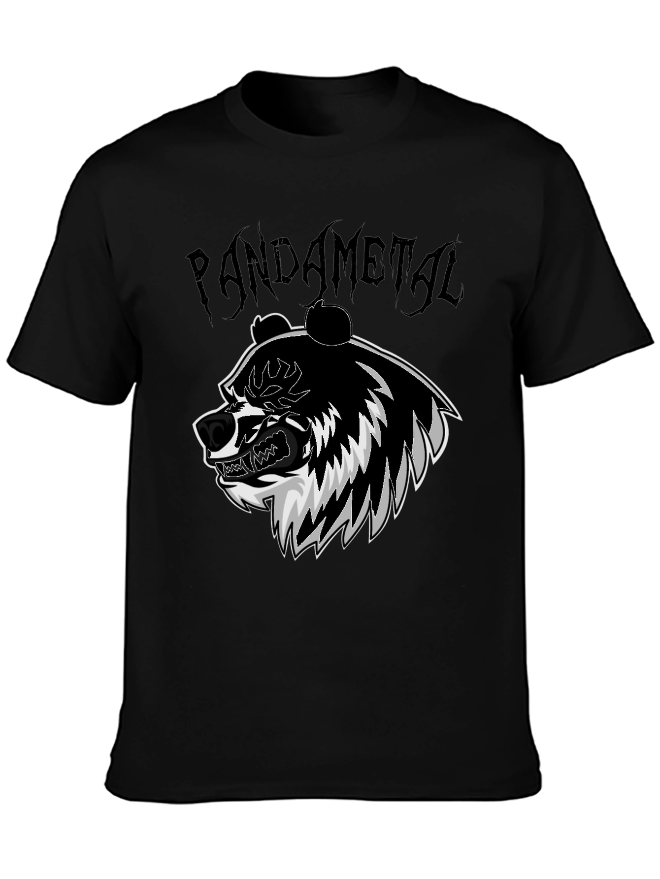Pandametal Graphic Tee - Black Cotton T-Shirt