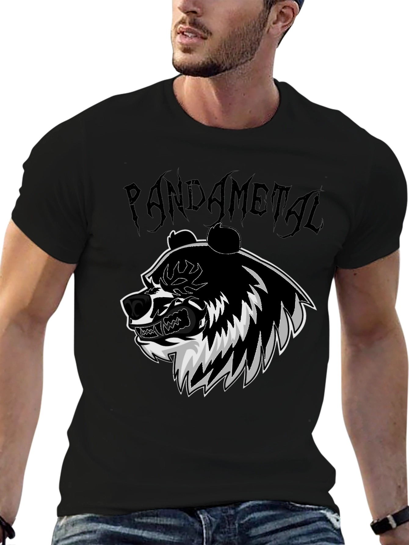 Pandametal Graphic Tee - Black Cotton T-Shirt