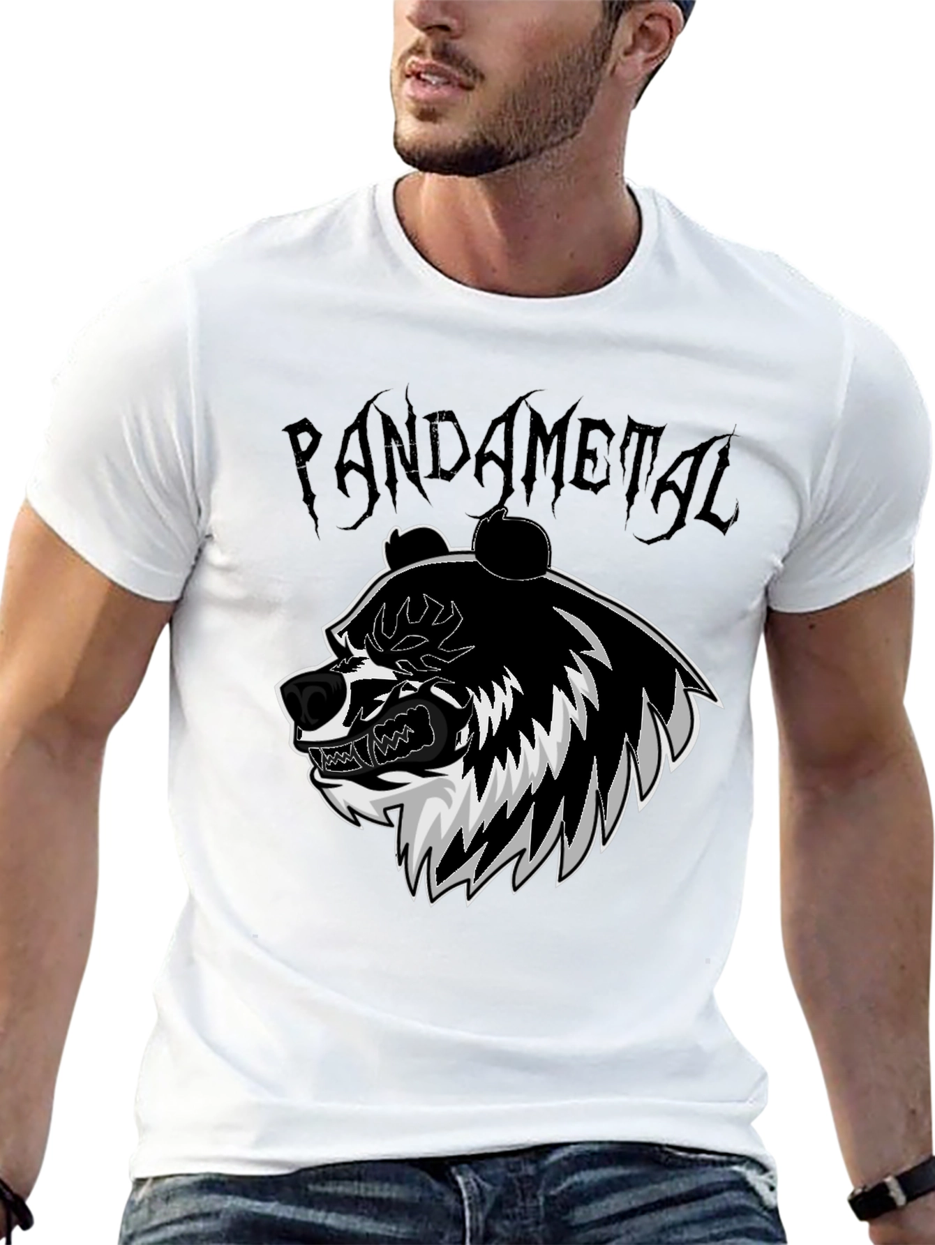 Pandametal Graphic Tee - Black Cotton T-Shirt