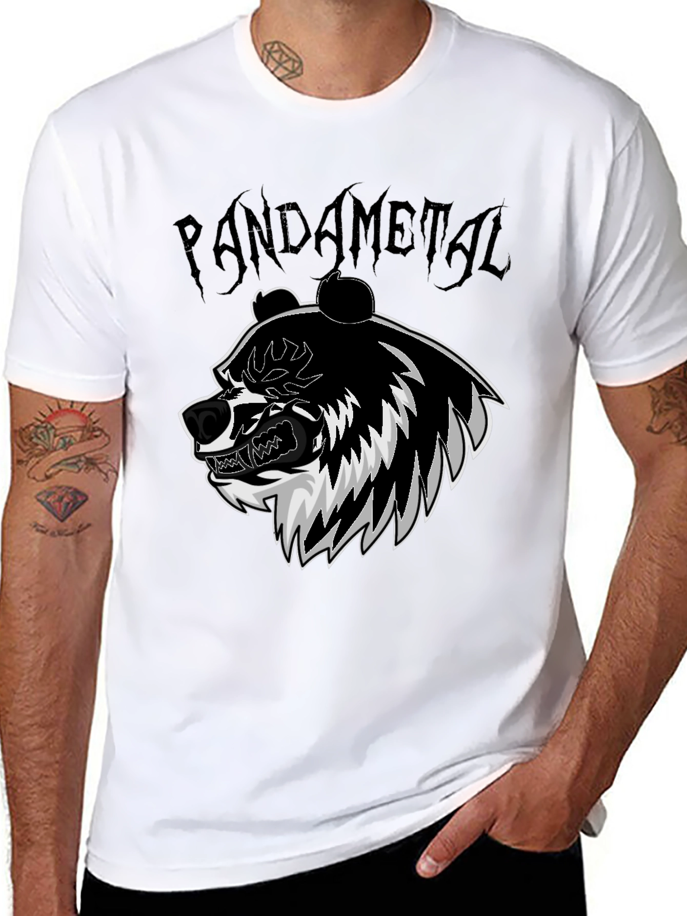Pandametal Graphic Tee - Black Cotton T-Shirt