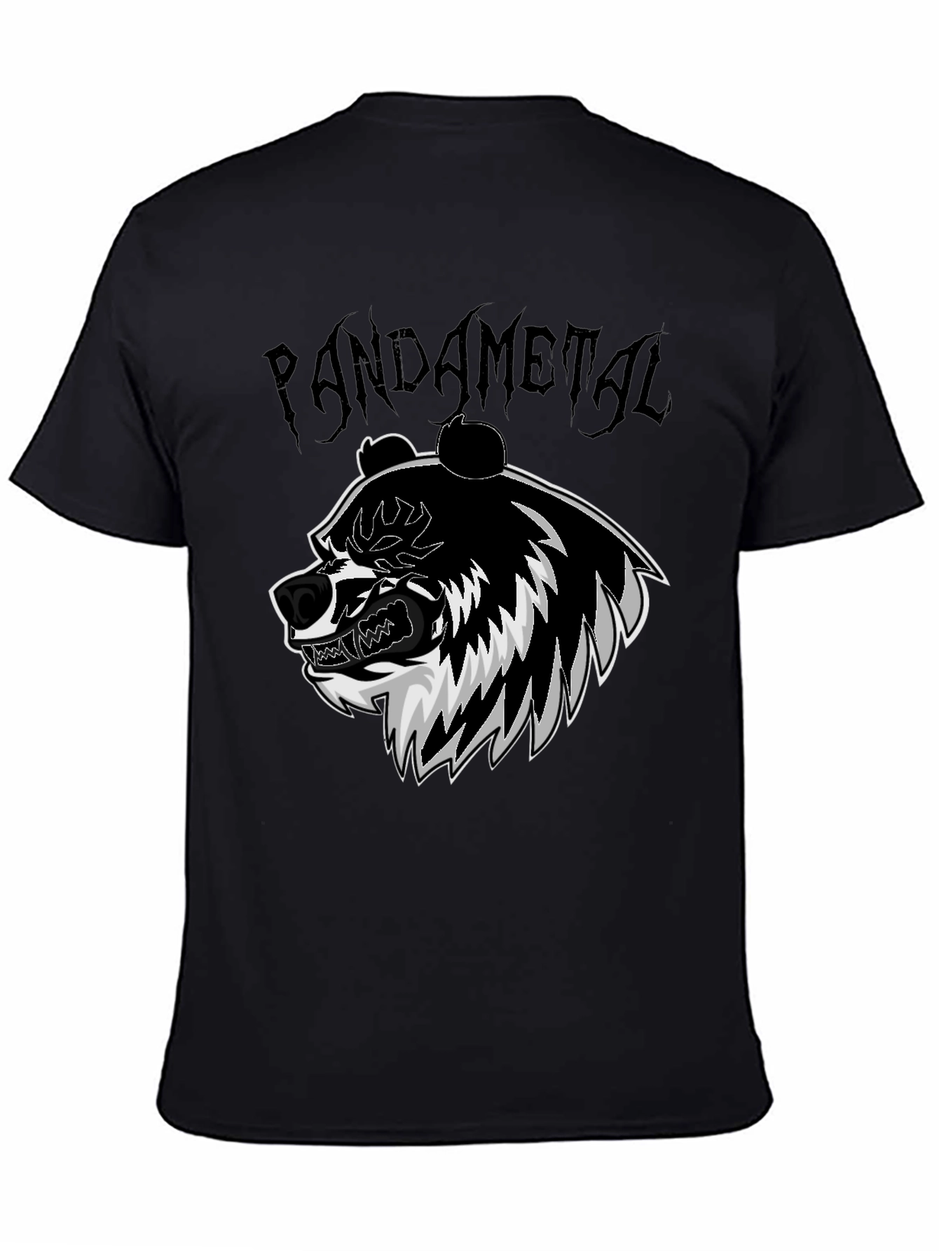 Pandametal Graphic Tee - Black Cotton T-Shirt