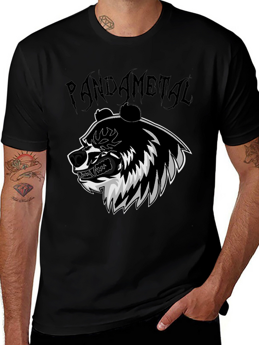 Pandametal Graphic Tee - Black Cotton T-Shirt