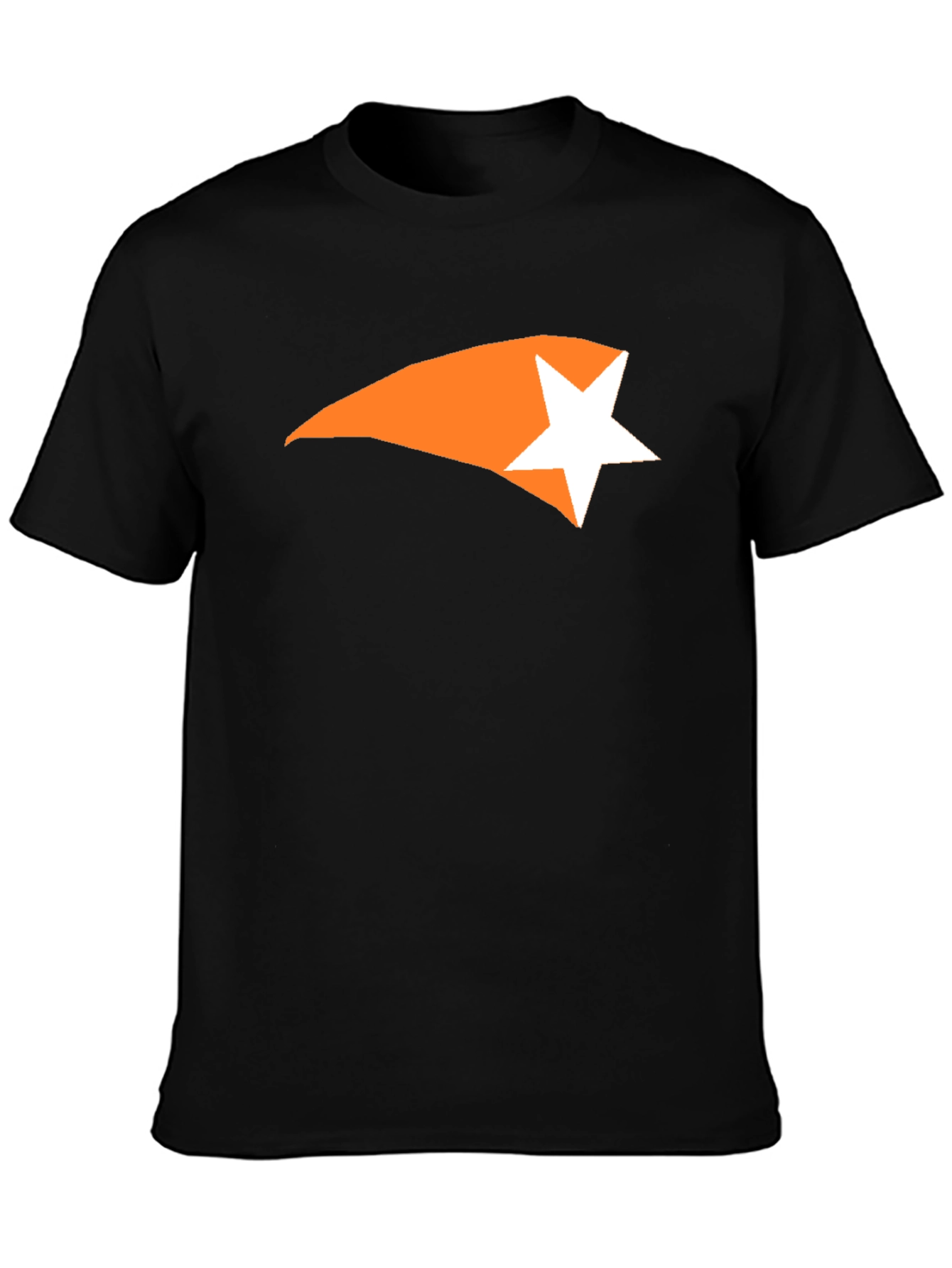 Mens Black Graphic Tee - Comet Star Design