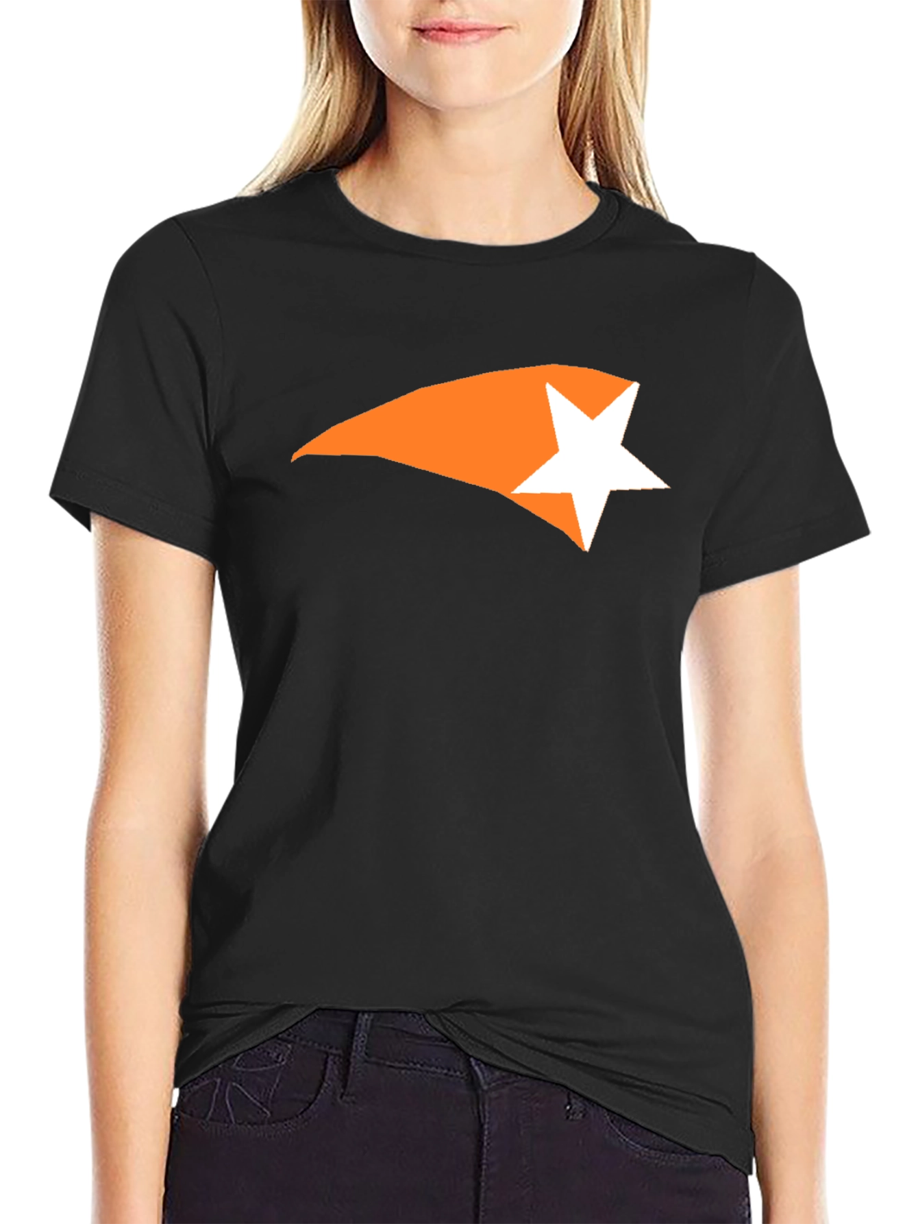 Mens Black Graphic Tee - Comet Star Design