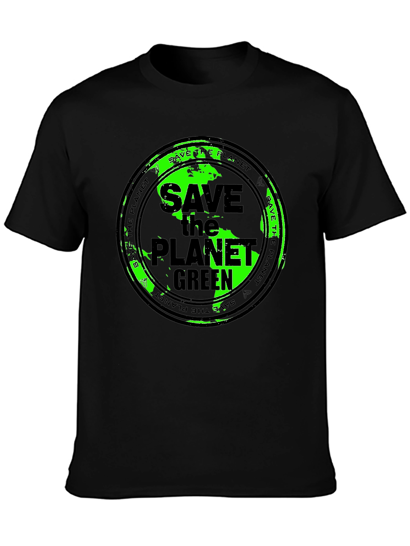 Save the Planet Green Graphic Tee - Eco-Friendly T-Shirt