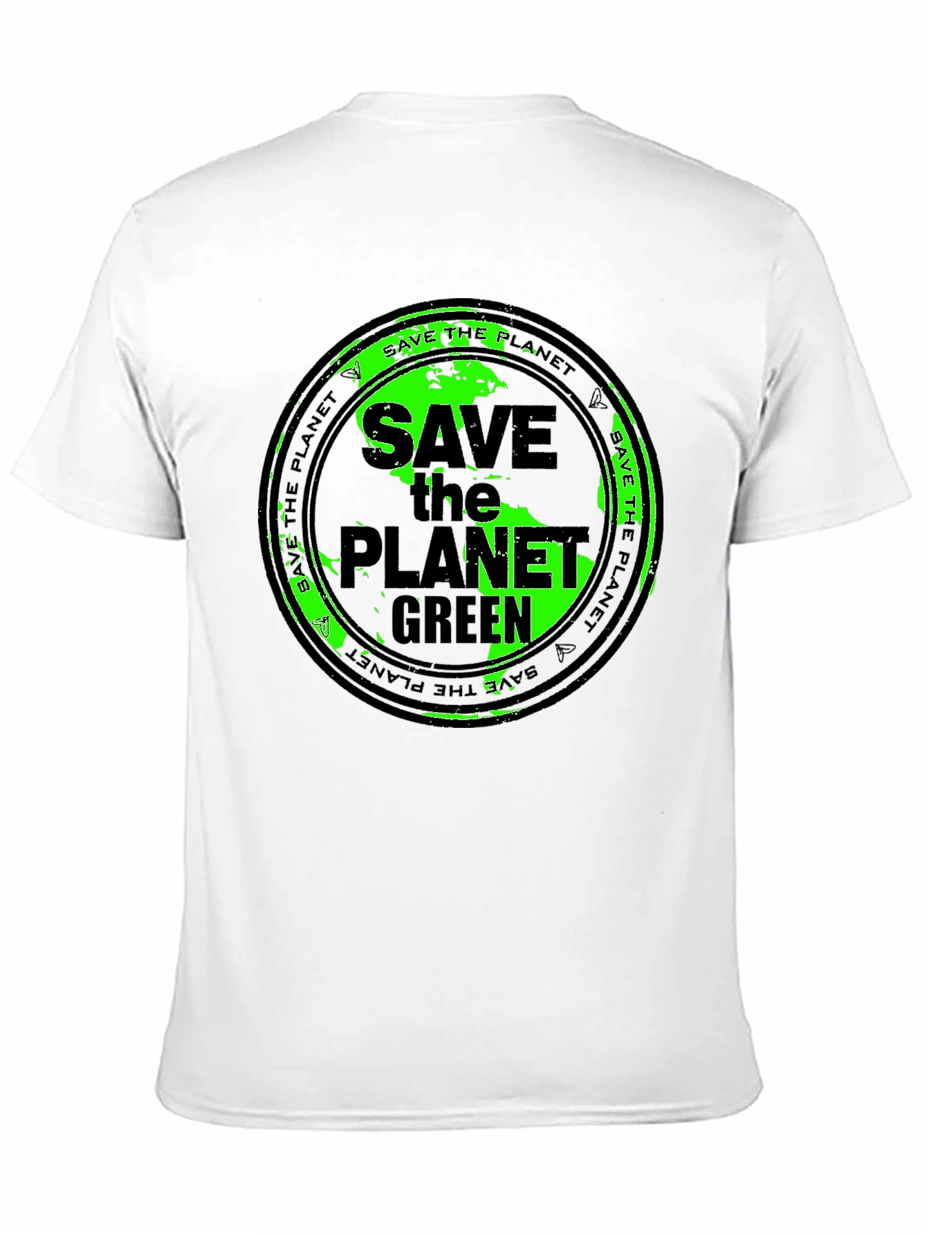 Save the Planet Green Graphic Tee - Eco-Friendly T-Shirt