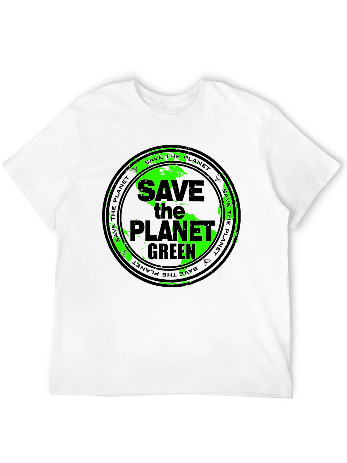 Save the Planet Green Graphic Tee - Eco-Friendly T-Shirt
