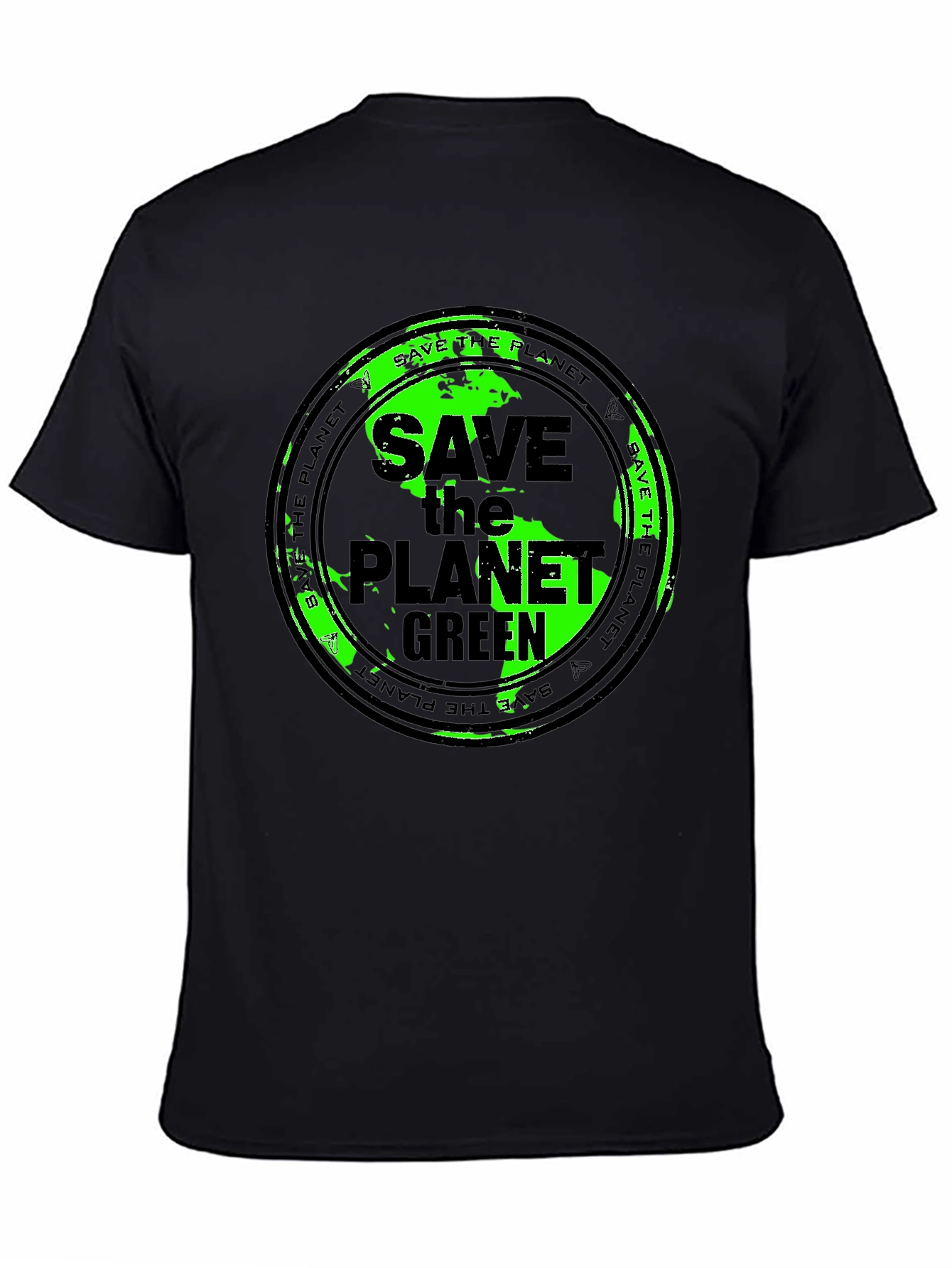 Save the Planet Green Graphic Tee - Eco-Friendly T-Shirt