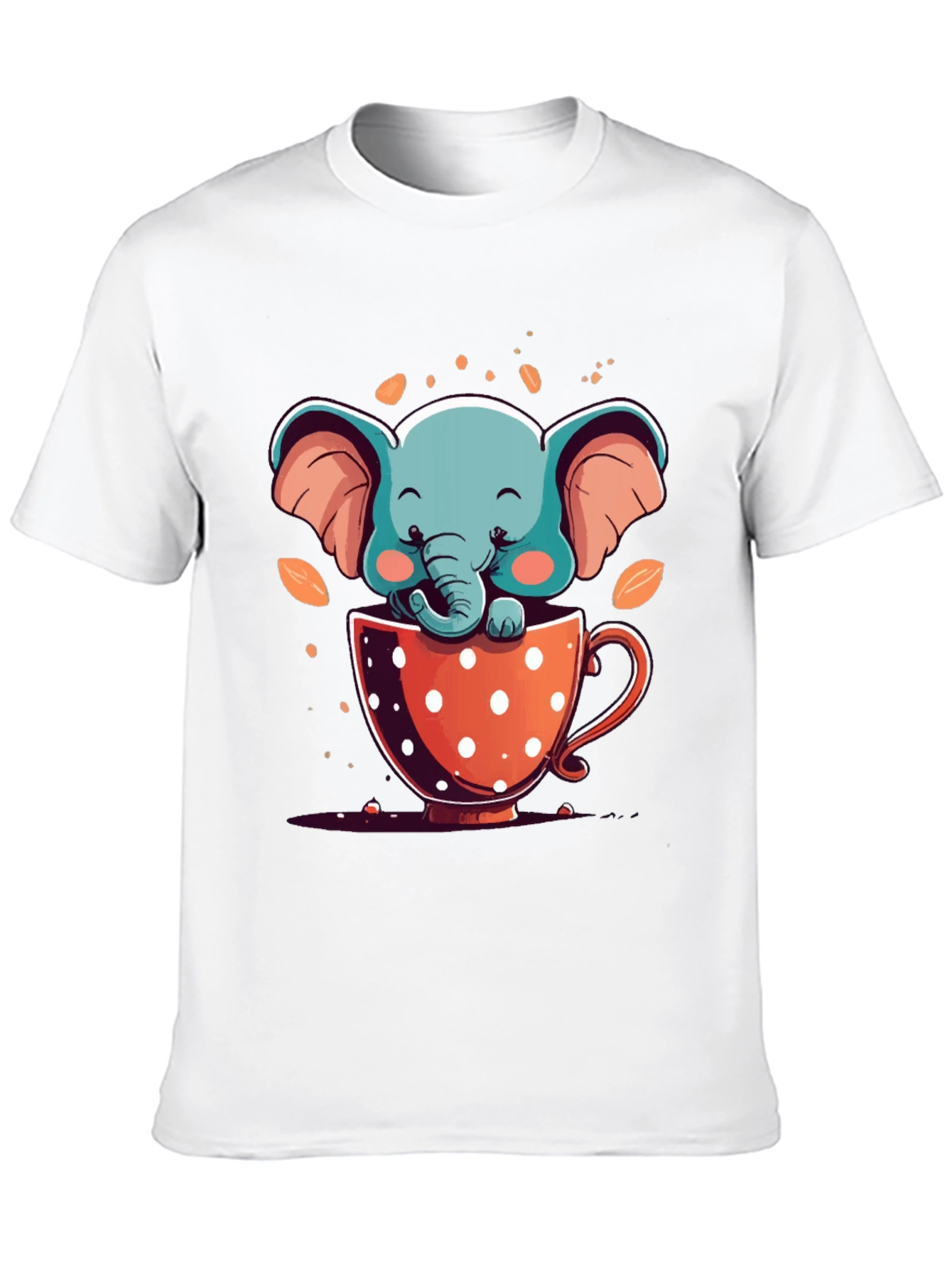 Cute Elephant in Cup Graphic Tee
