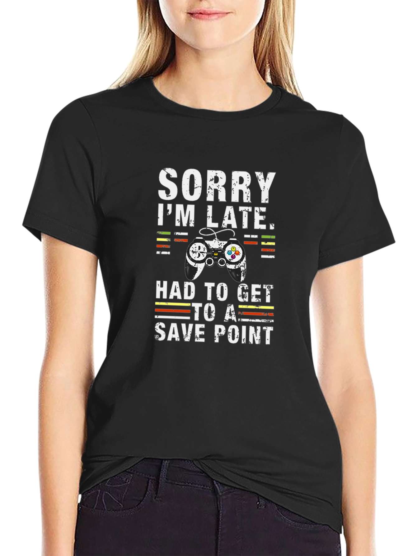 Gamer T-Shirt: Sorry Im Late Save Point Tee