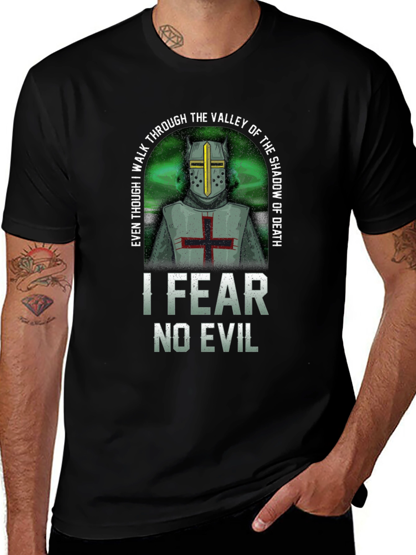 I Fear No Evil Templar Knight T-Shirt