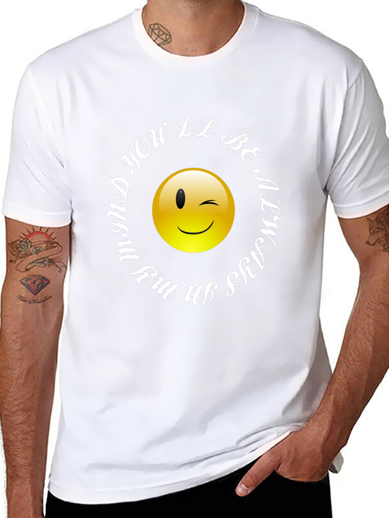 Winking Smiley Face T-Shirt - Always in My Mind