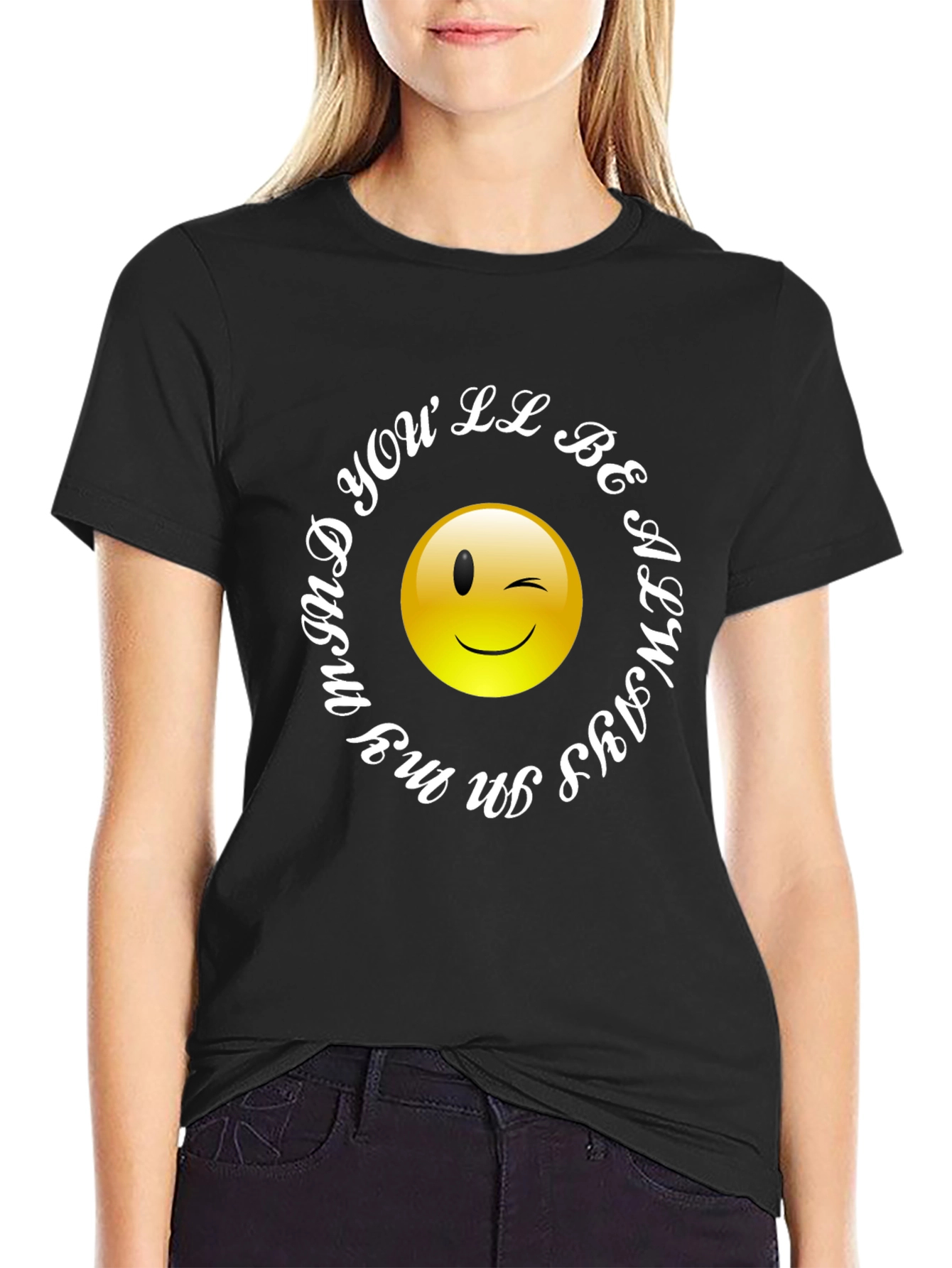 Winking Smiley Face T-Shirt - Always in My Mind