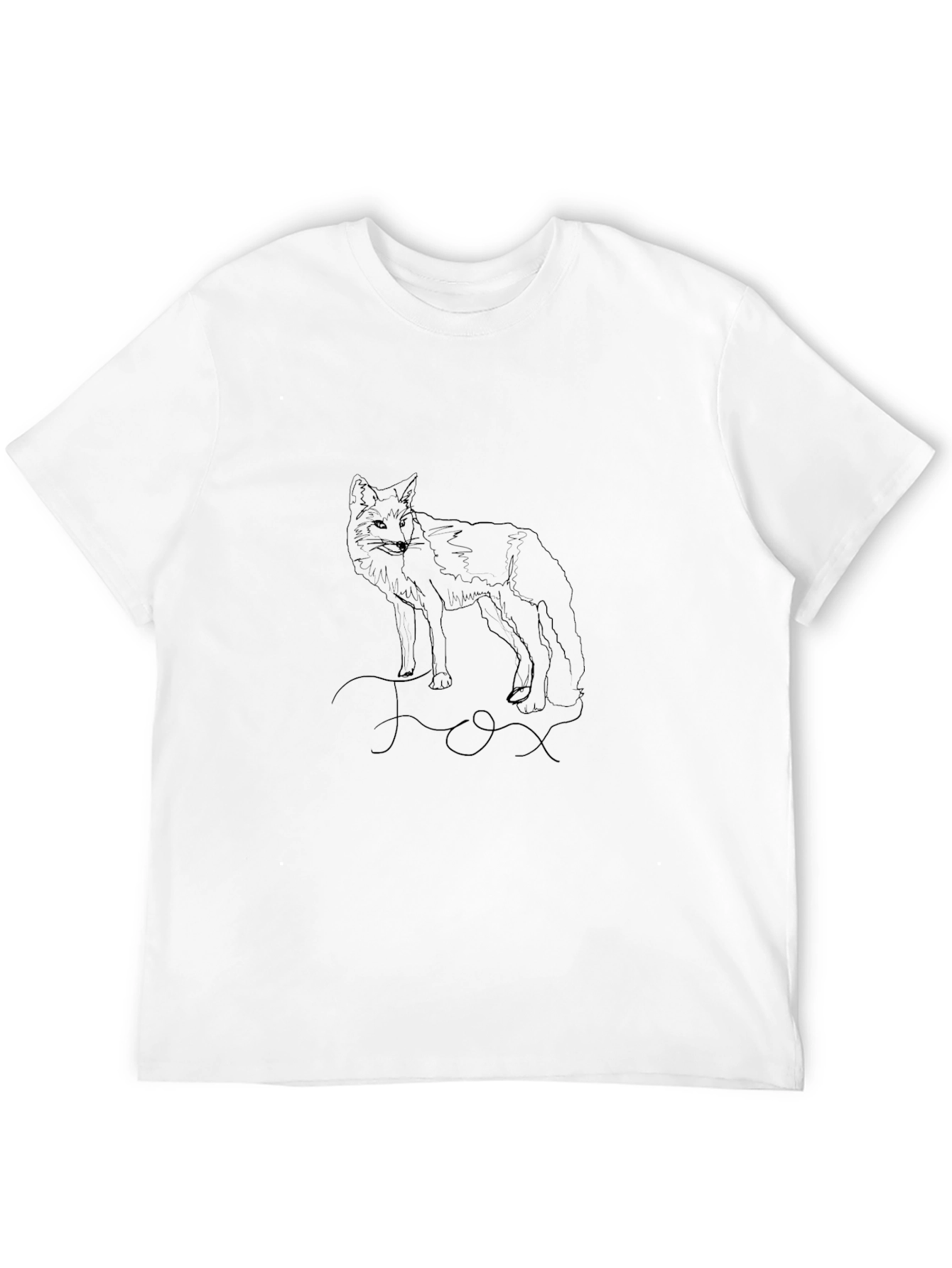Fox Line Art Graphic Tee - Unisex Black T-Shirt