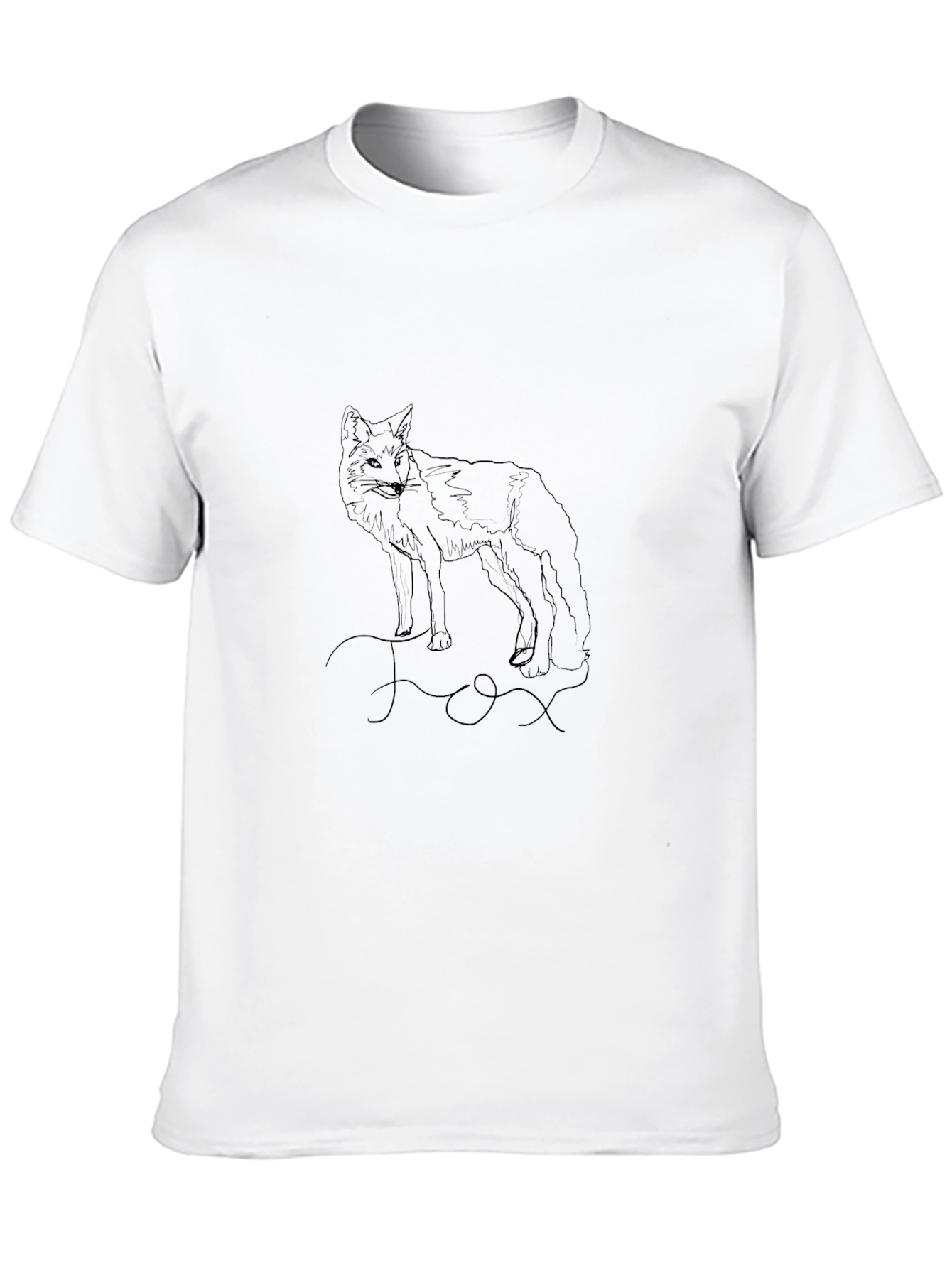 Fox Line Art Graphic Tee - Unisex Black T-Shirt