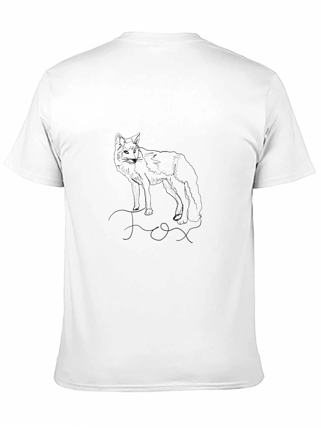 Fox Line Art Graphic Tee - Unisex Black T-Shirt