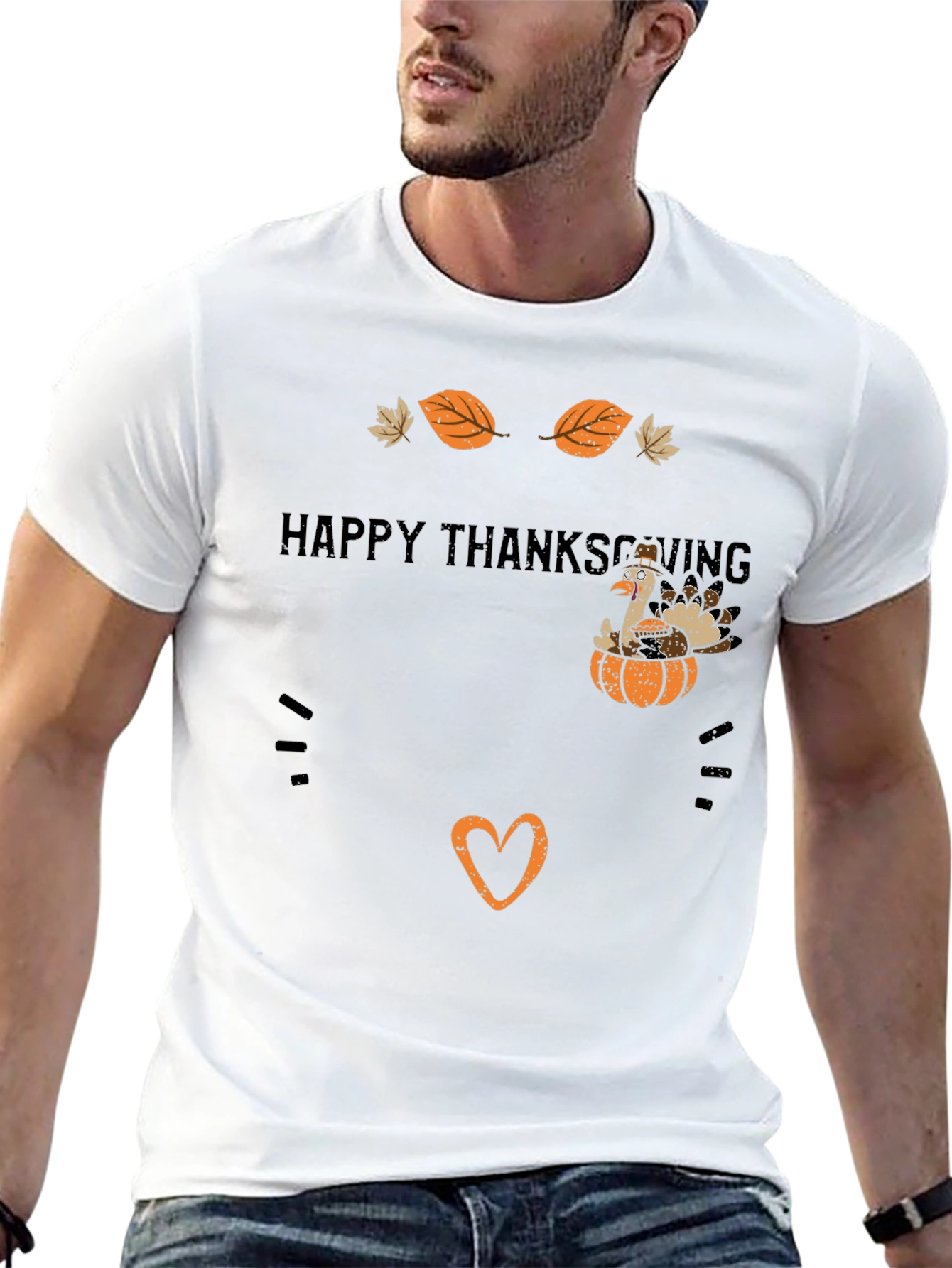 Happy Thanksgiving Turkey Graphic T-Shirt