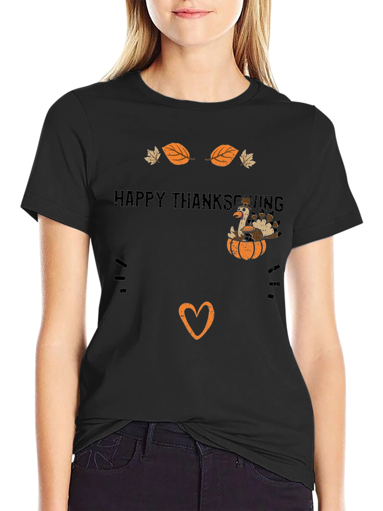 Happy Thanksgiving Turkey Graphic T-Shirt