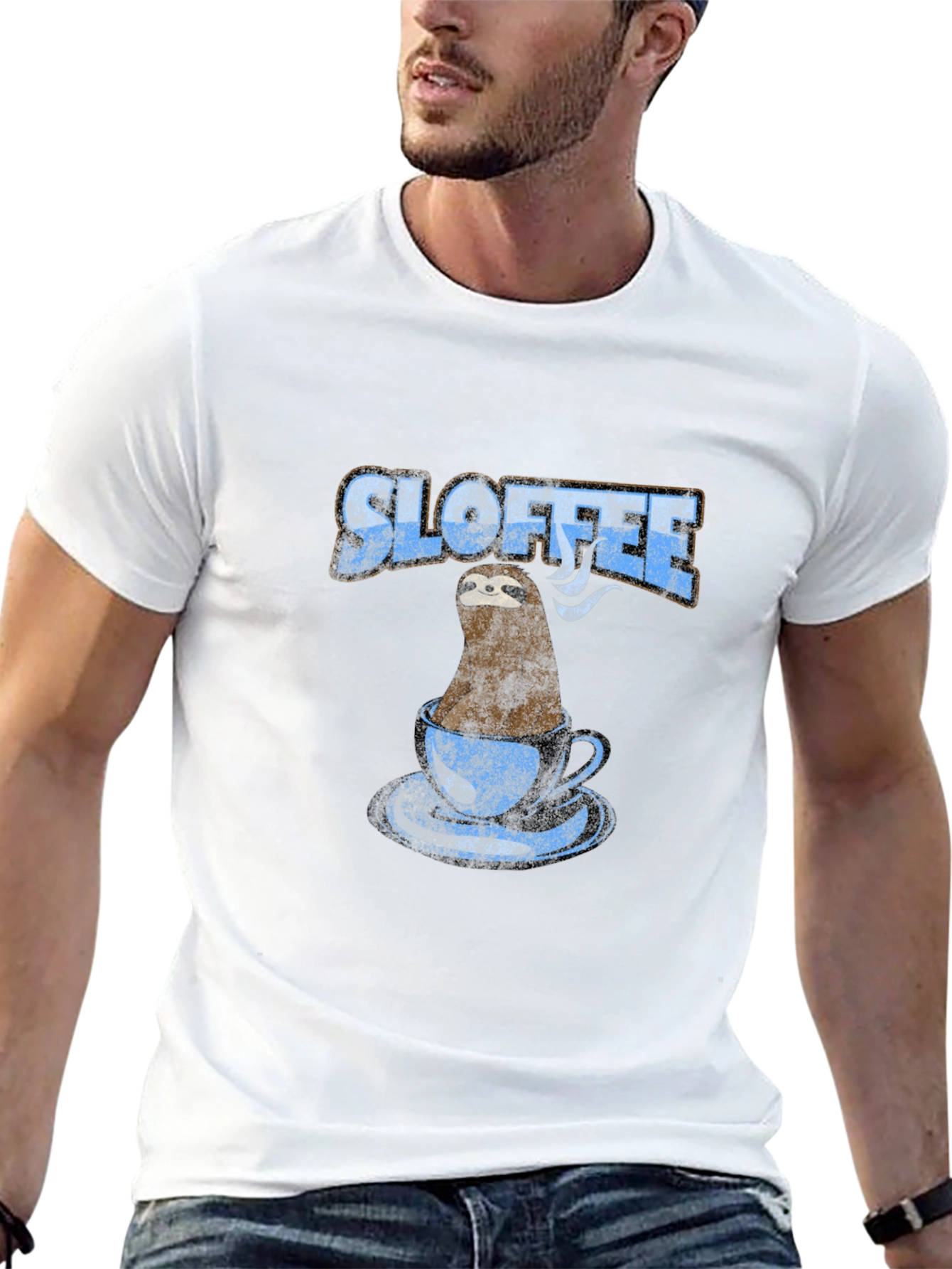 Sloffee T-Shirt - Sloth in Coffee Cup Design