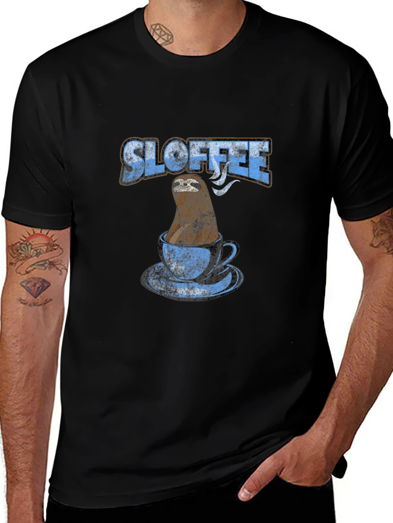 Sloffee T-Shirt - Sloth in Coffee Cup Design
