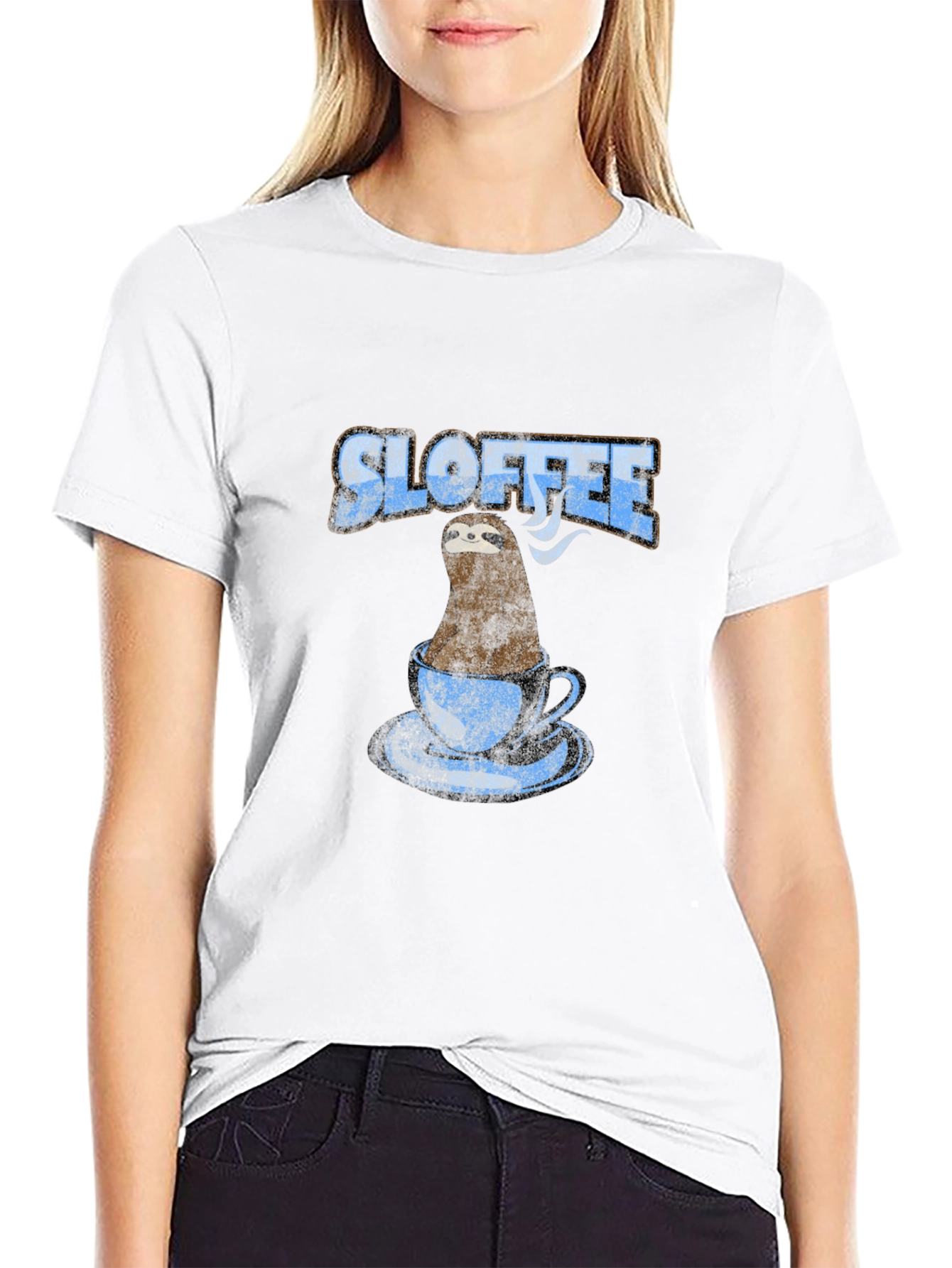 Sloffee T-Shirt - Sloth in Coffee Cup Design