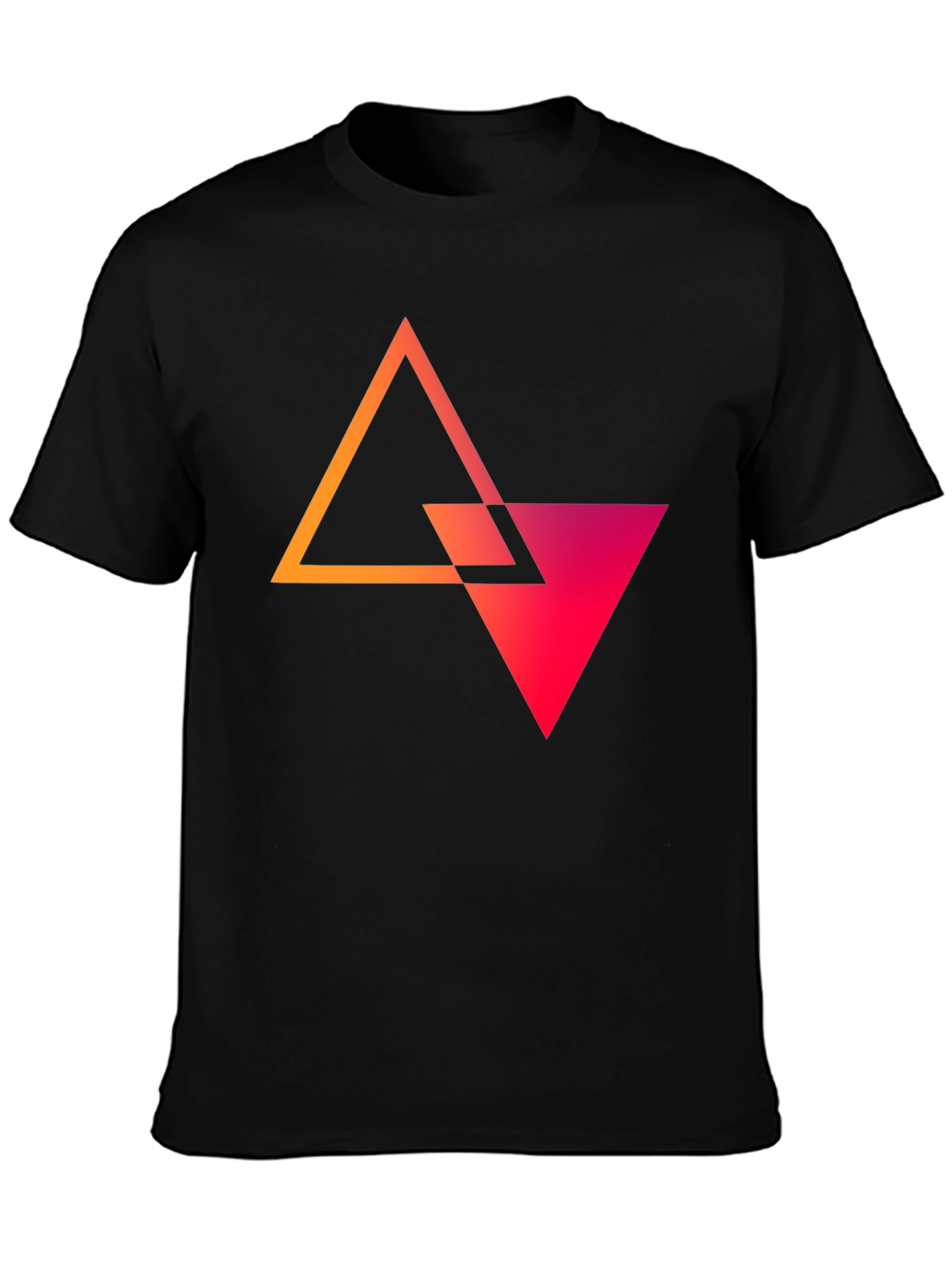 Geometric Triangle Graphic Tee - Stylish Mens Black T-Shirt