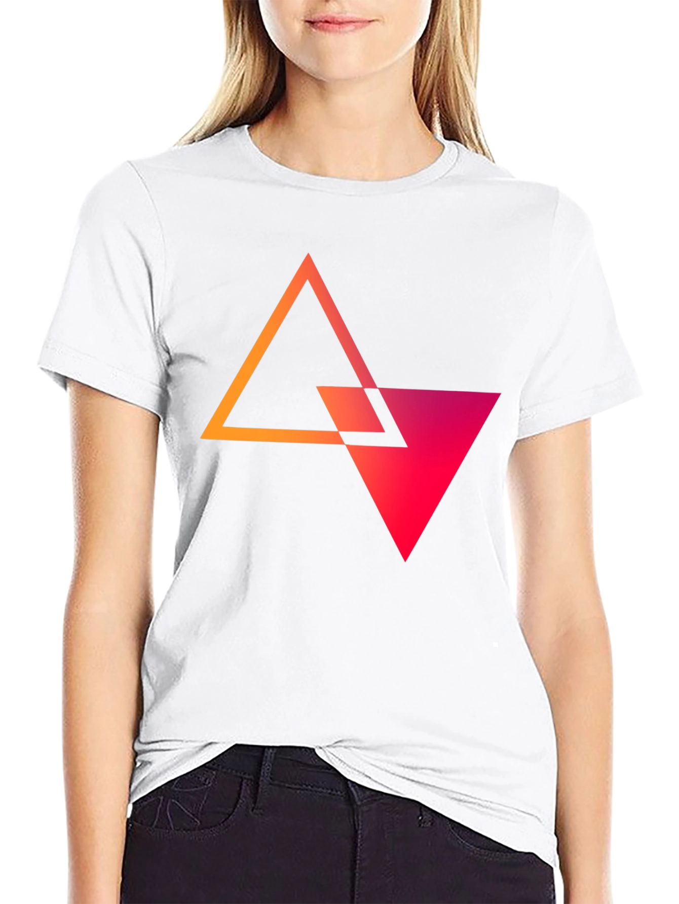Geometric Triangle Graphic Tee - Stylish Mens Black T-Shirt