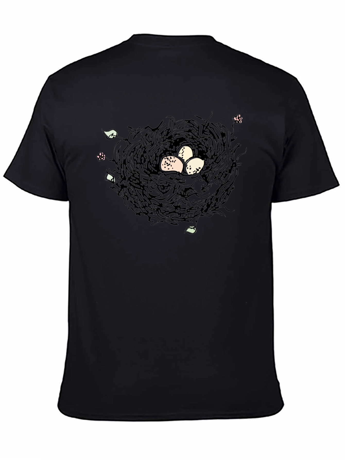 Nest with Eggs Graphic Tee - Unisex Black T-Shirt