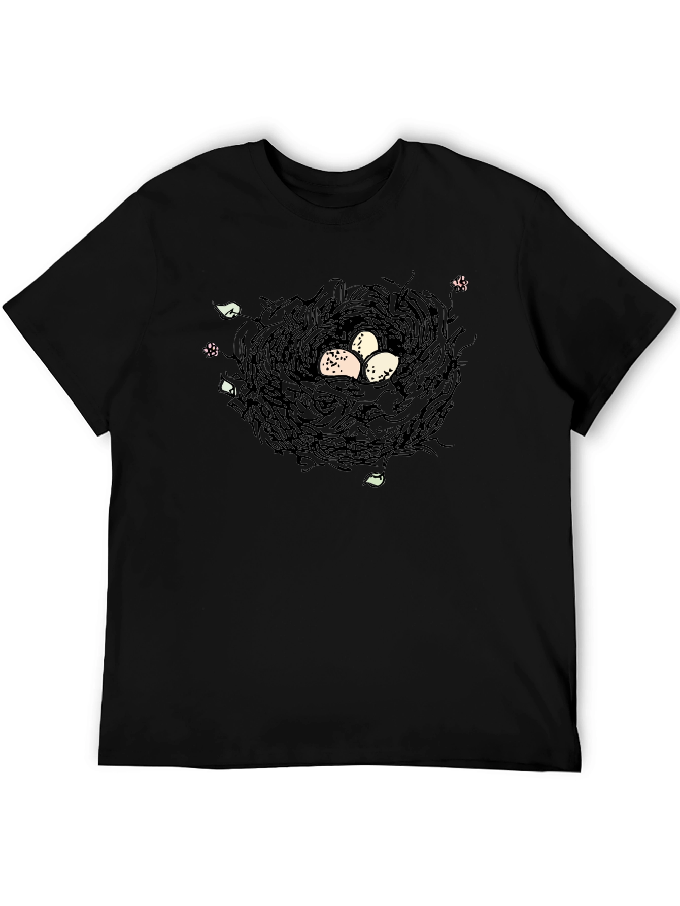 Nest with Eggs Graphic Tee - Unisex Black T-Shirt
