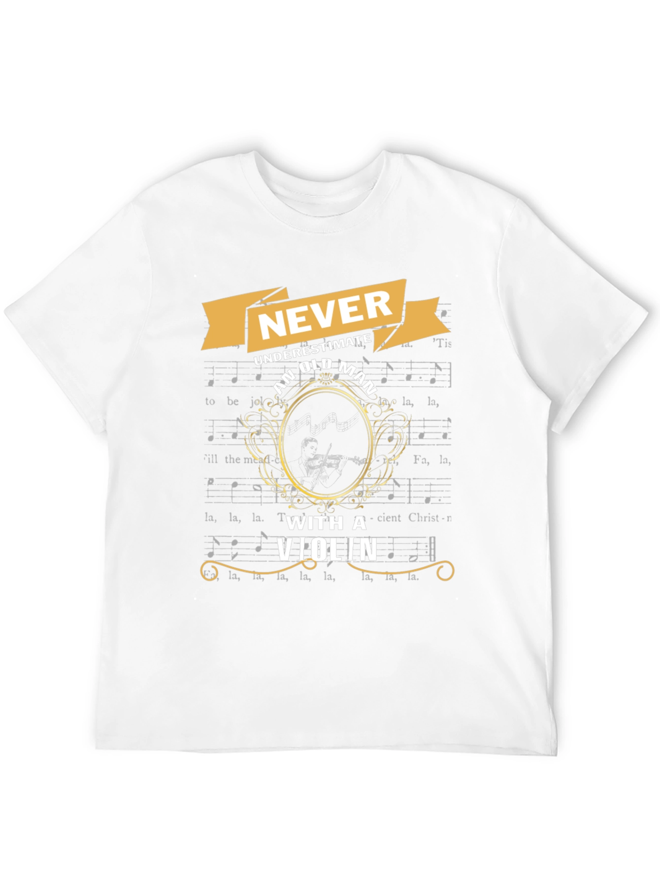 Never Underestimate Old Man With Violin T-Shirt