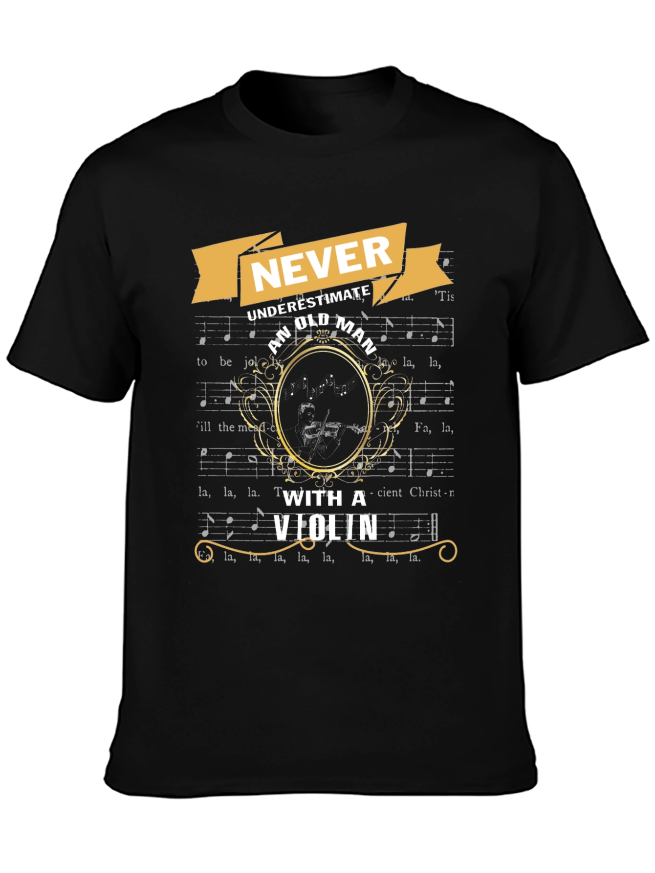 Never Underestimate Old Man With Violin T-Shirt