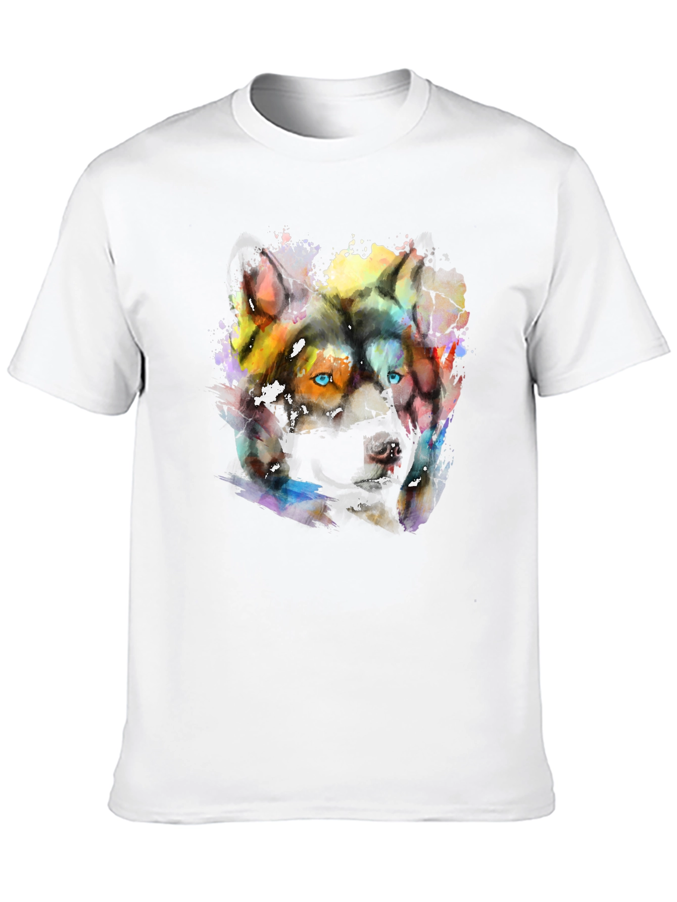 Abstract Wolf Graphic Print T-Shirt