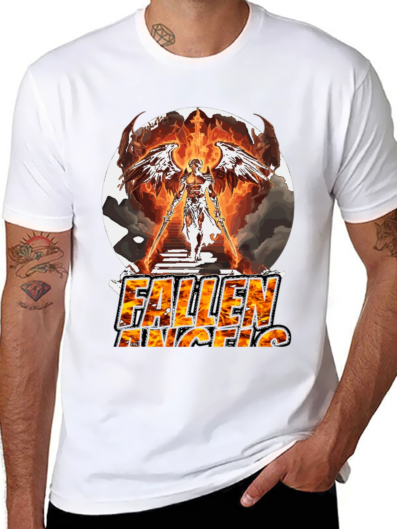 Fallen Angel Graphic T-Shirt - Bold & Unique Design