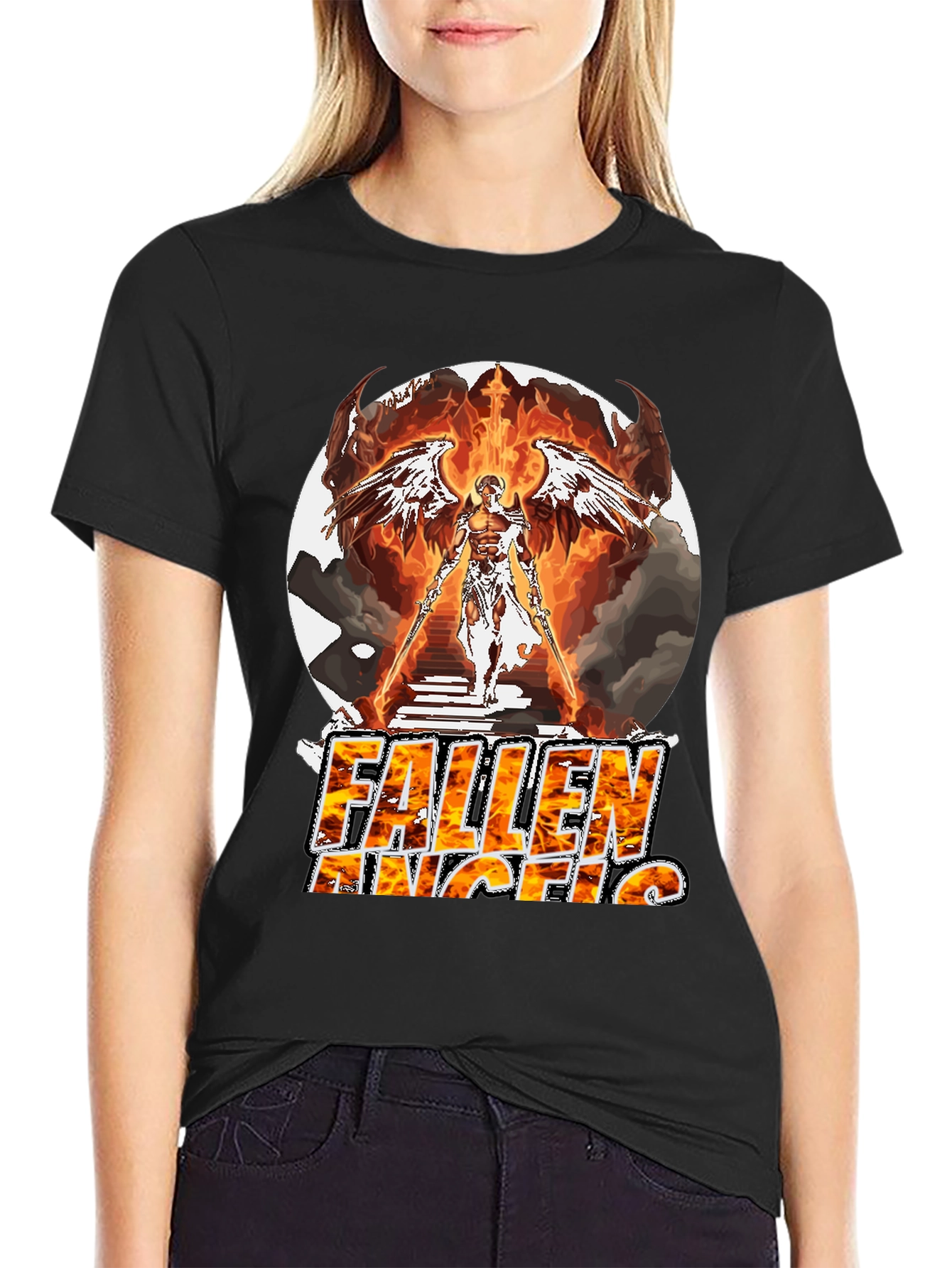 Fallen Angel Graphic T-Shirt - Bold & Unique Design