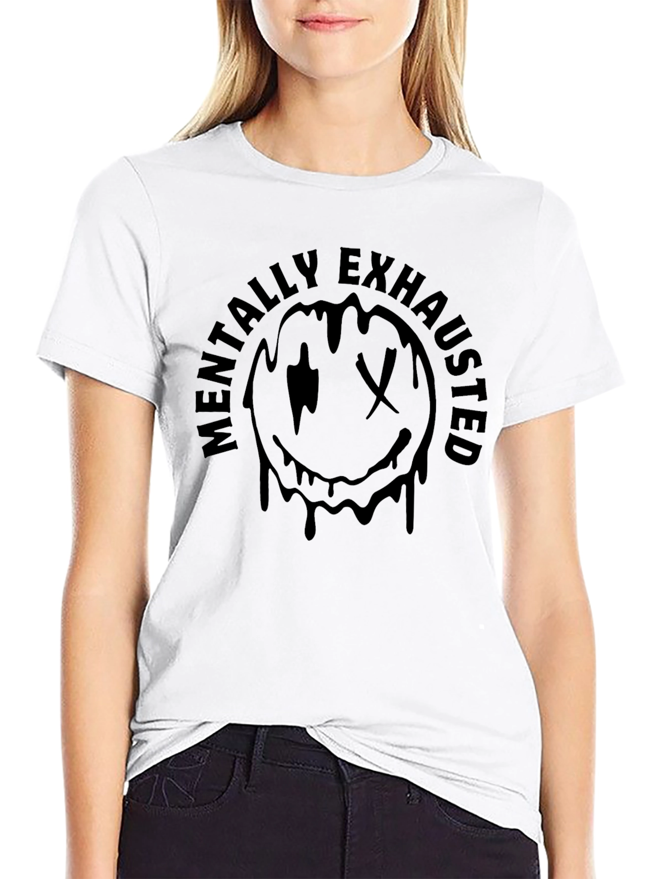 Mentally Exhausted Graphic Tee - Unisex Black T-Shirt
