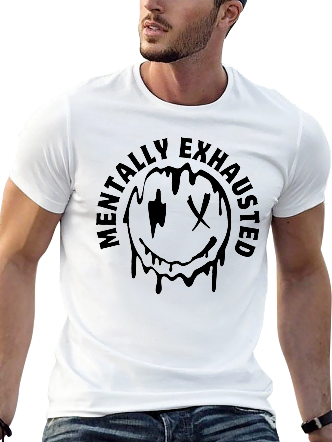 Mentally Exhausted Graphic Tee - Unisex Black T-Shirt