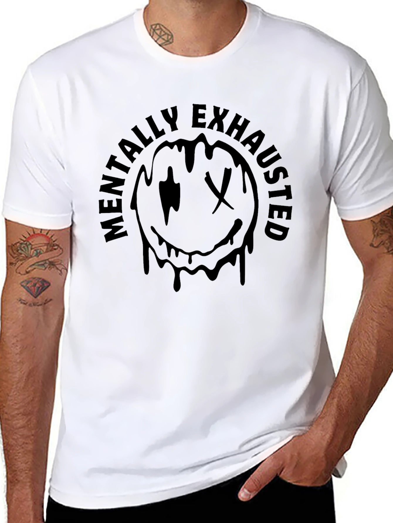 Mentally Exhausted Graphic Tee - Unisex Black T-Shirt