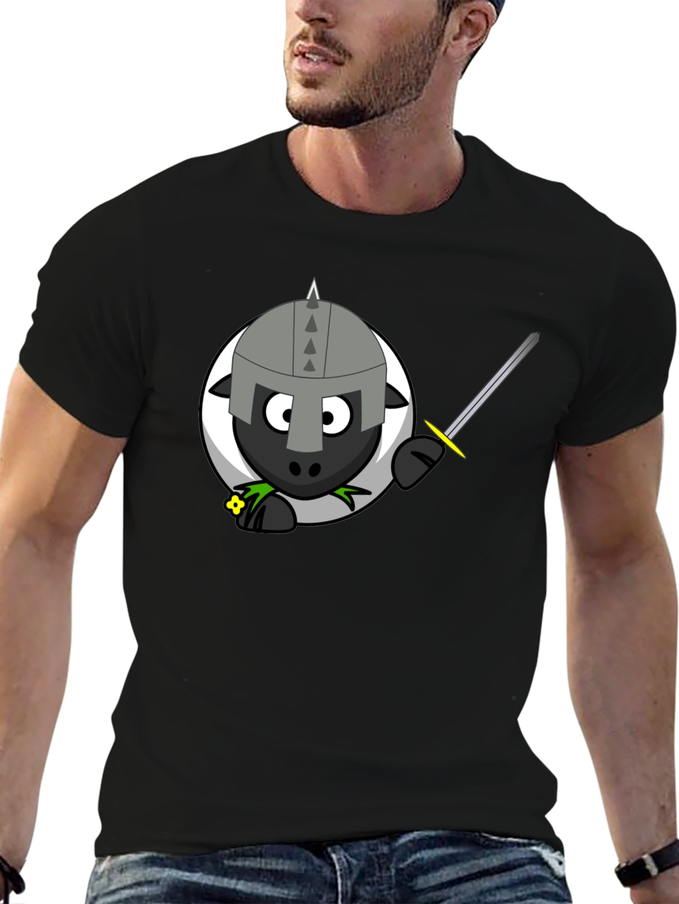 Knight Sheep Graphic T-Shirt