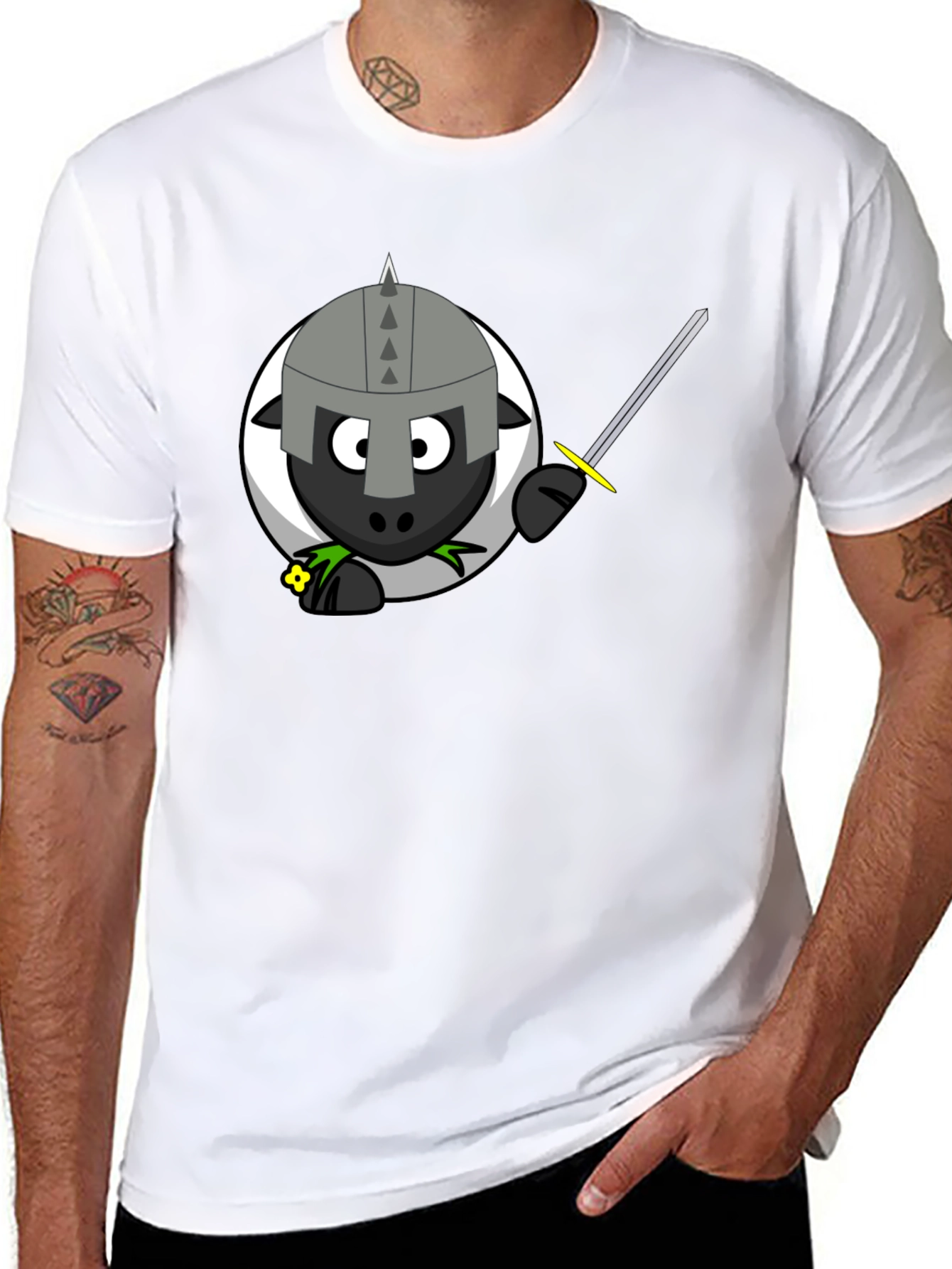 Knight Sheep Graphic T-Shirt