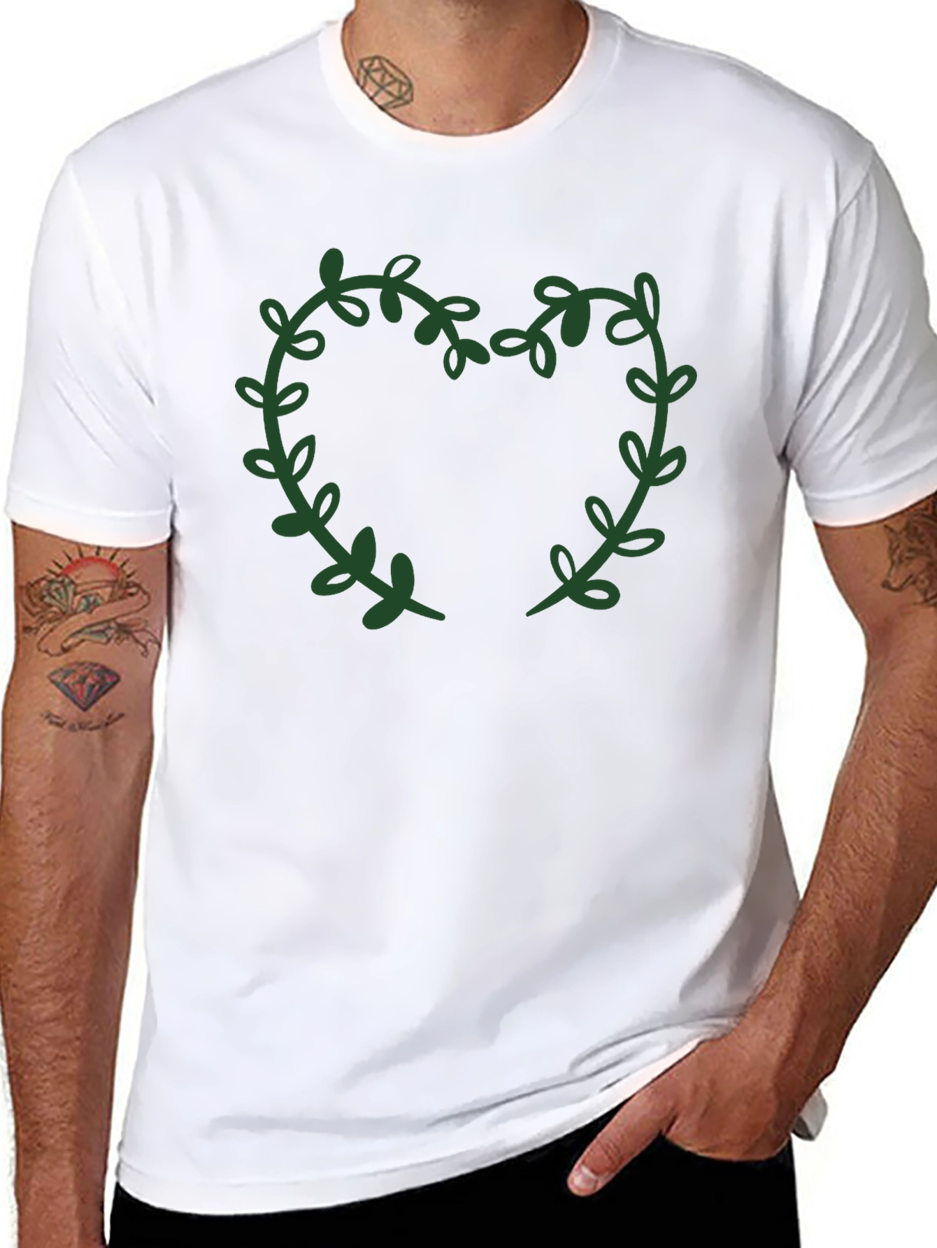 Leaf Heart Graphic Tee - Stylish Casual Wear