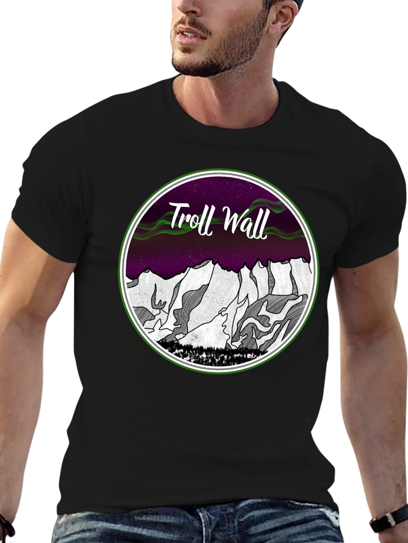 Troll Wall T-Shirt - Mountain Design