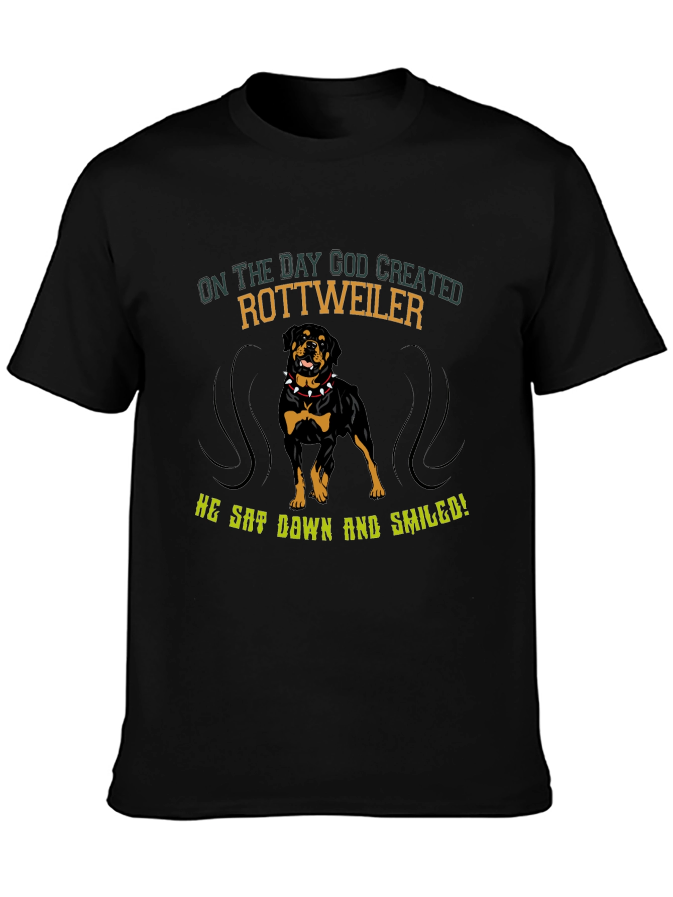 Rottweiler Dog Graphic T-Shirt - Mens Black Tee