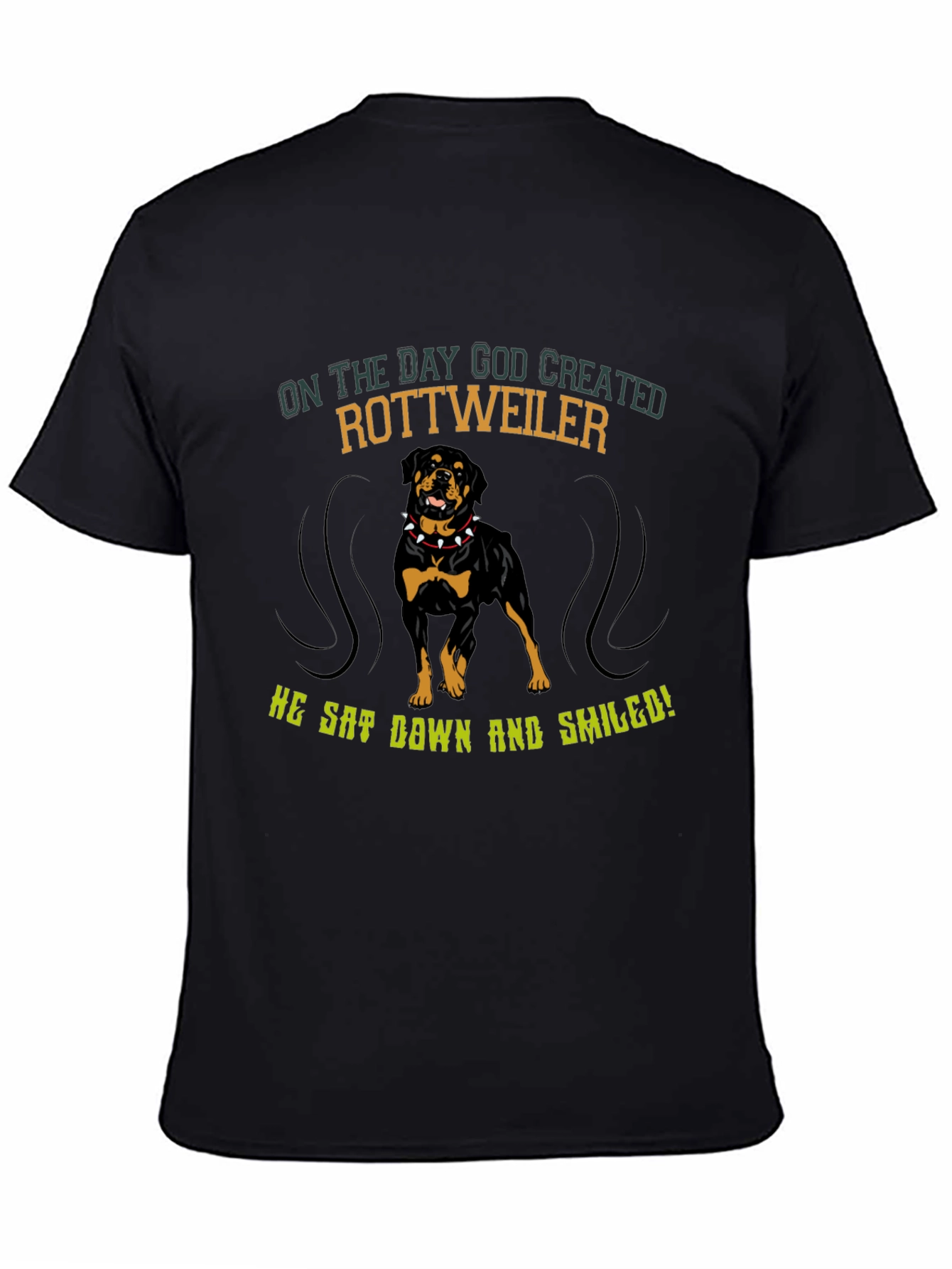 Rottweiler Dog Graphic T-Shirt - Mens Black Tee