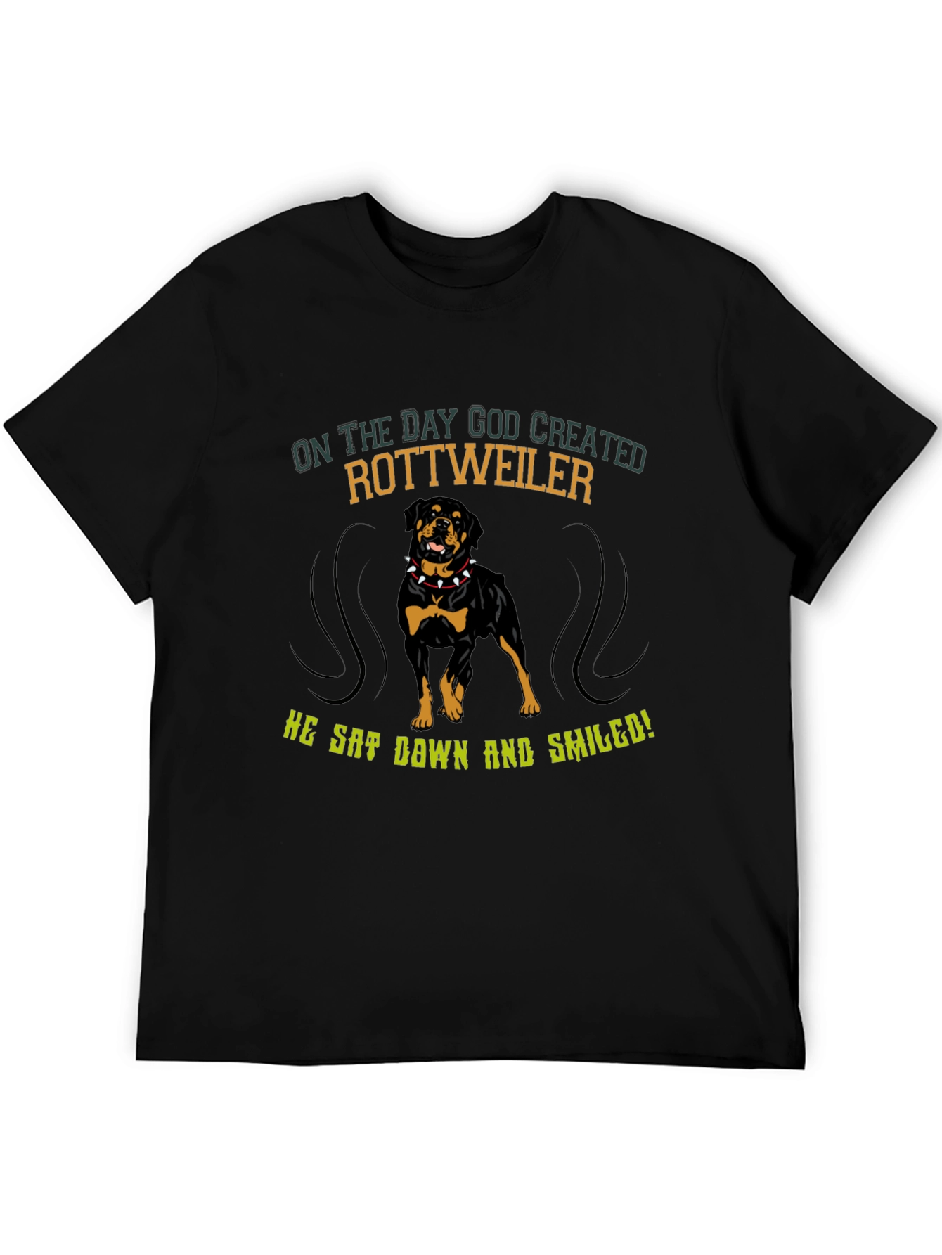 Rottweiler Dog Graphic T-Shirt - Mens Black Tee