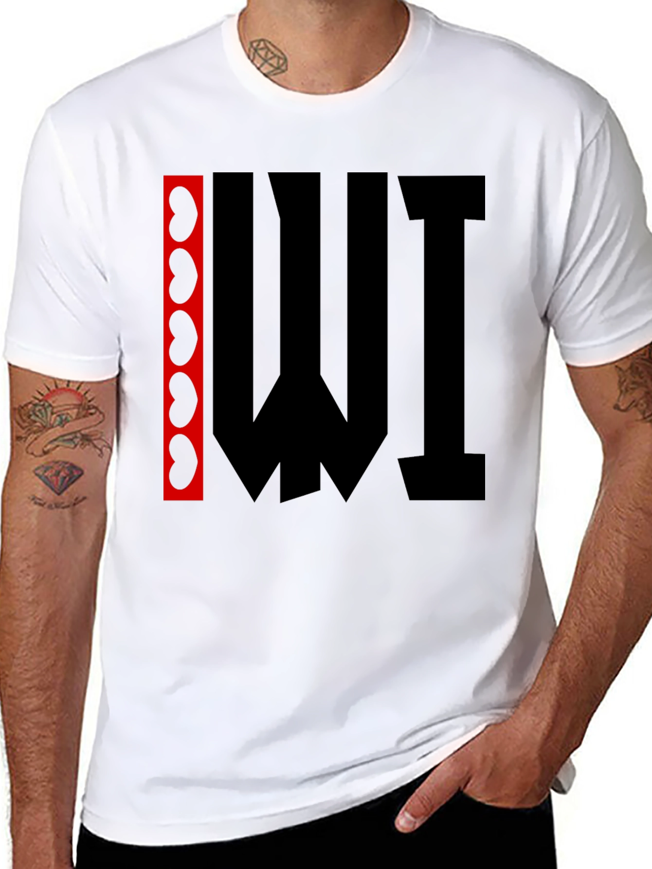 Abstract Graphic Print T-Shirt - Black