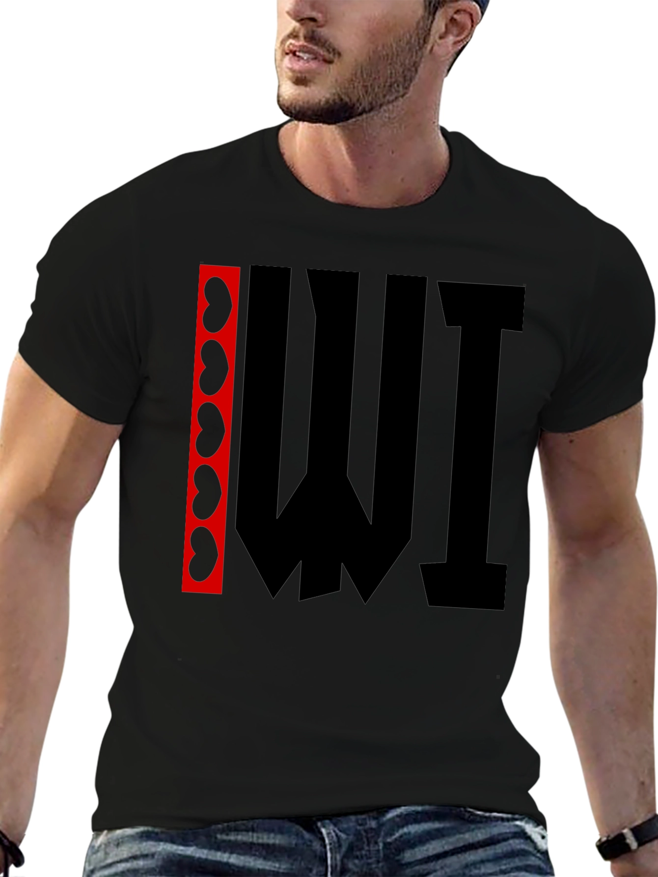 Abstract Graphic Print T-Shirt - Black