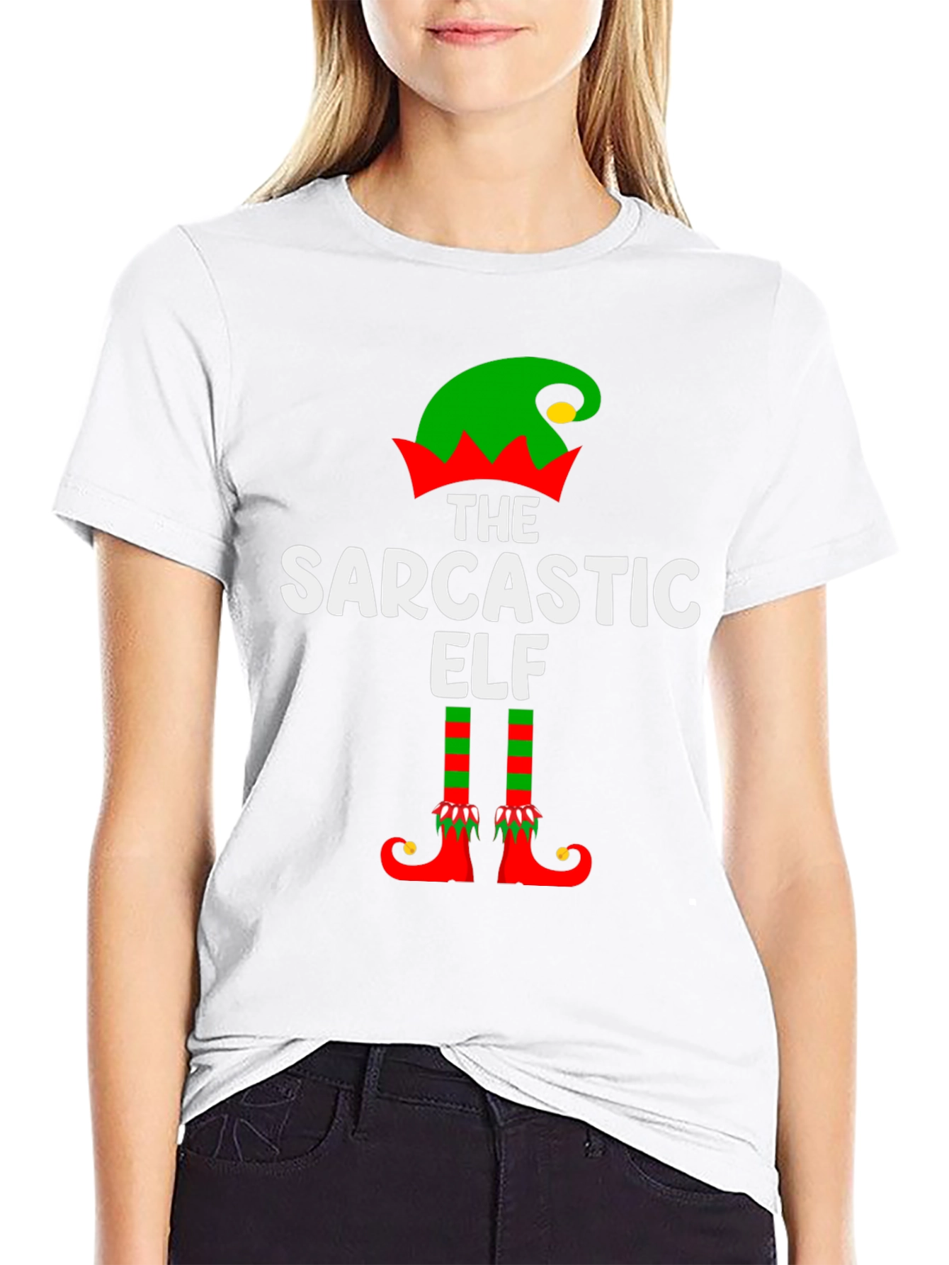 Sarcastic Elf Graphic Tee - Holiday Fun!